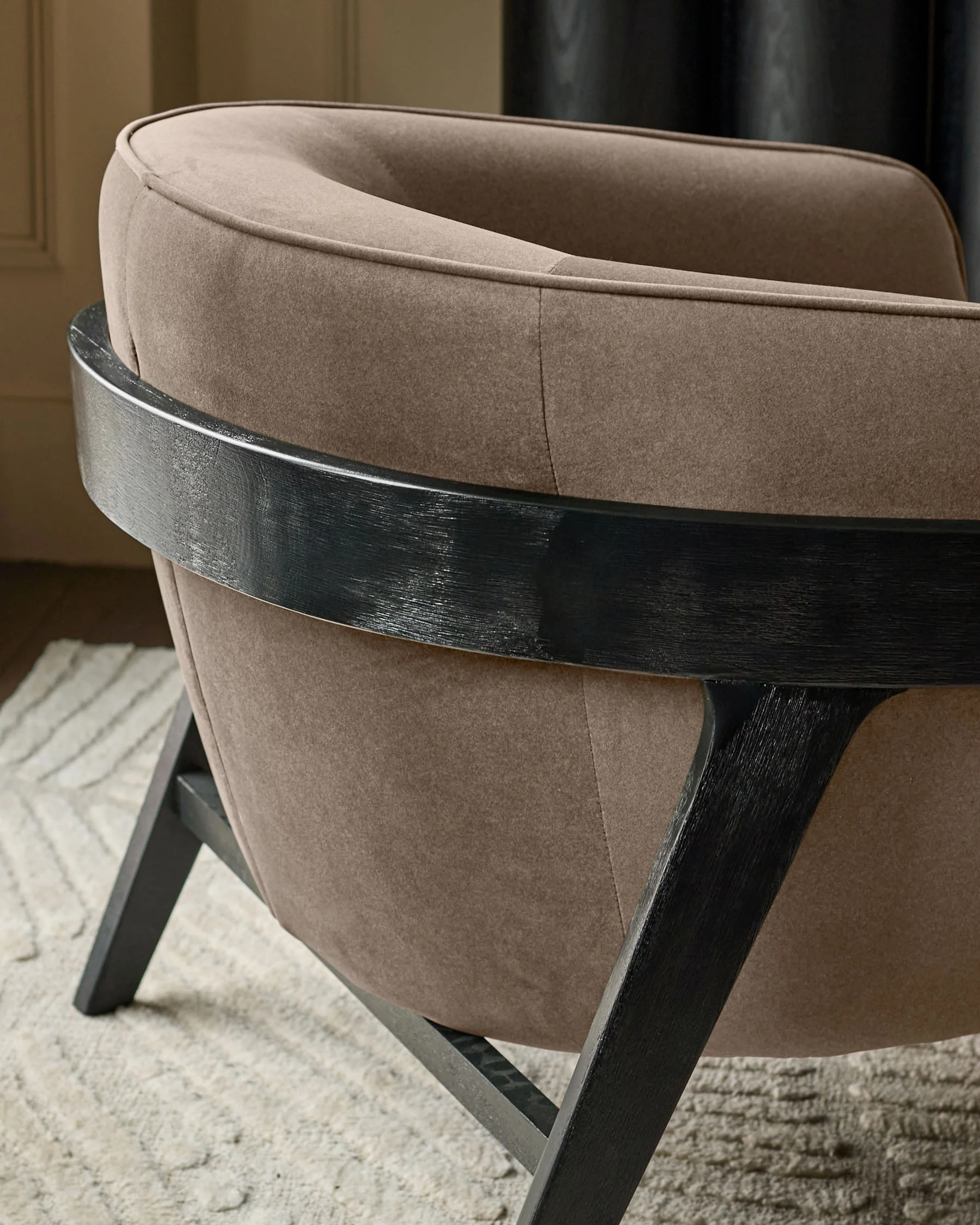 Palmer mocha plush fabric occasional chair - Image 4
