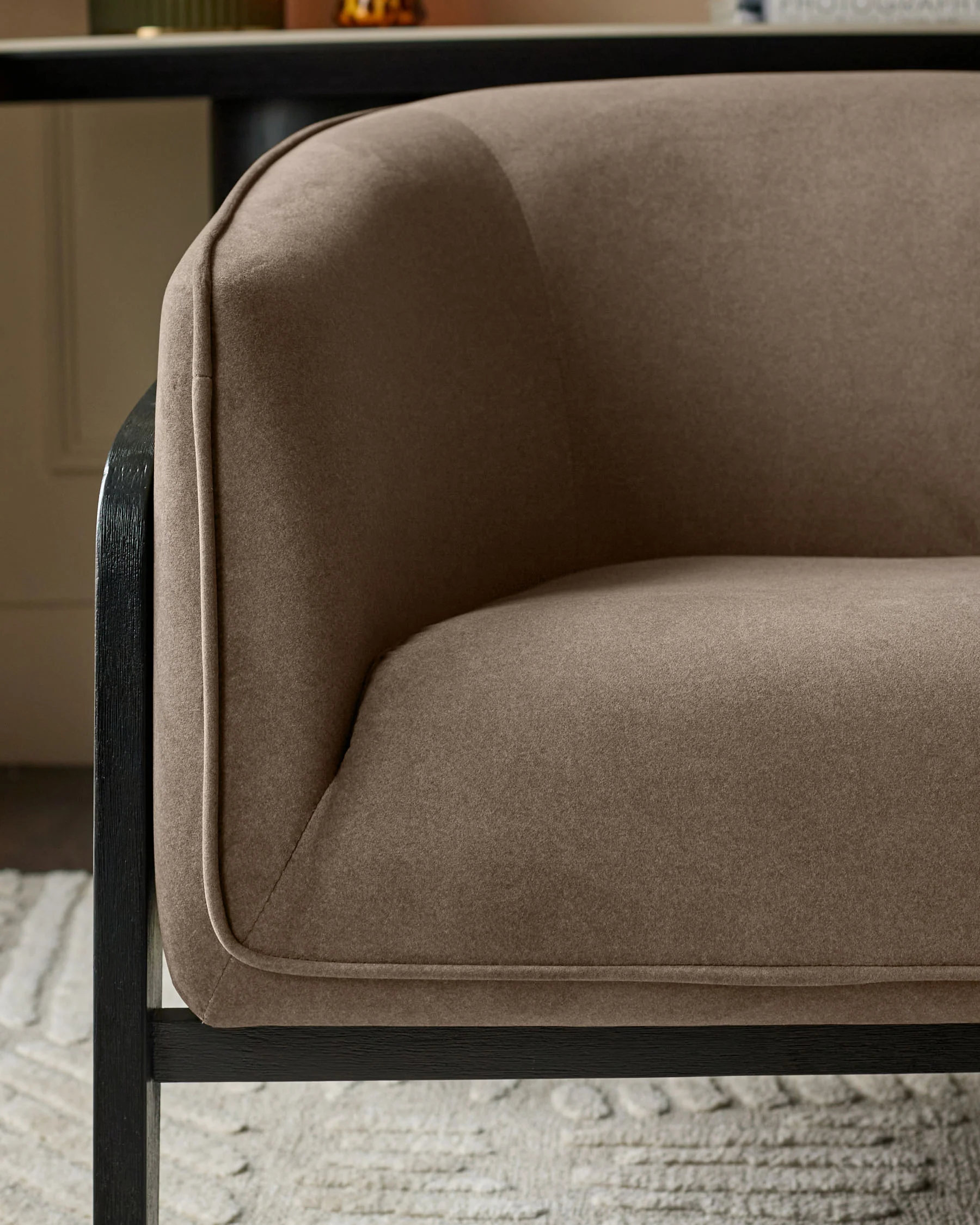 Palmer mocha plush fabric occasional chair - Image 6