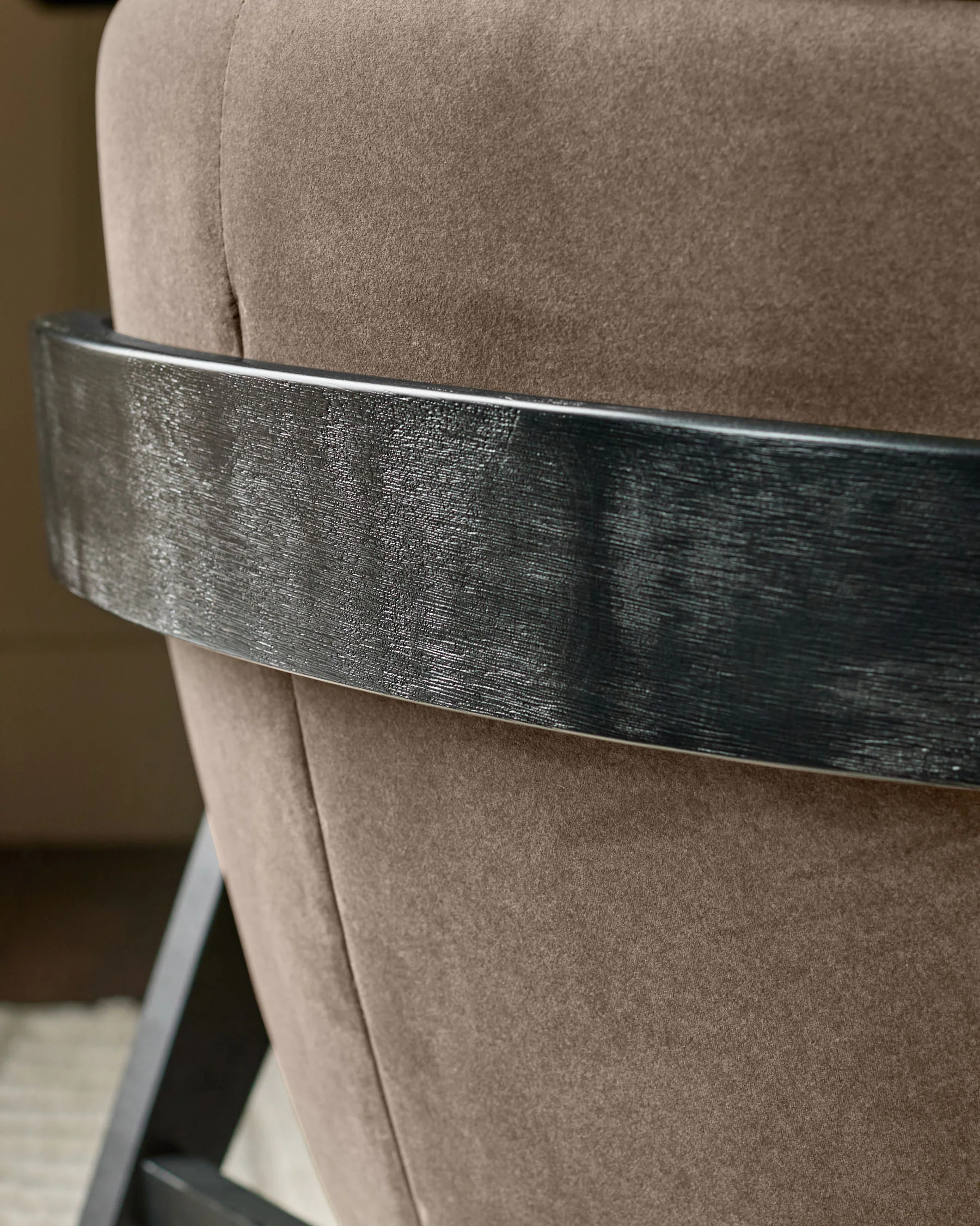 Palmer mocha plush fabric occasional chair - Image 9