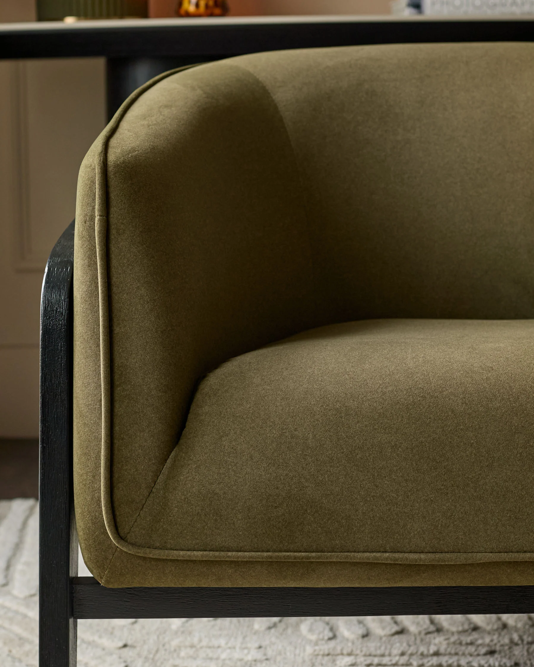 Palmer pistachio green plush fabric occasional chair - Image 7