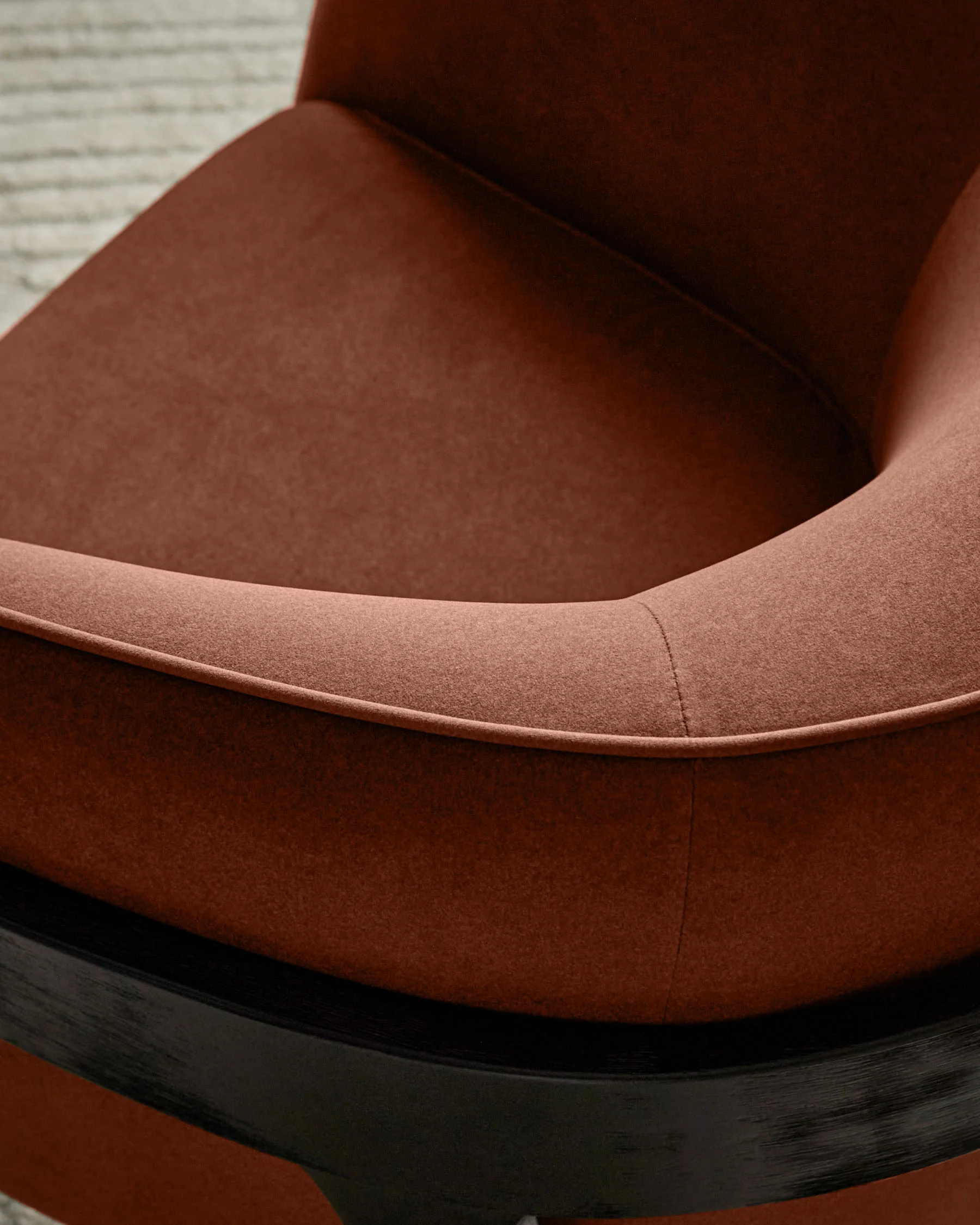 Palmer toffee red plush fabric occasional chair - Image 5