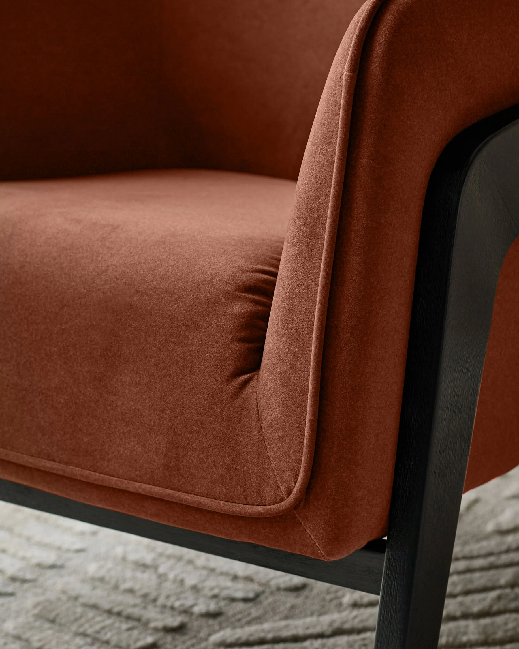 Palmer toffee red plush fabric occasional chair - Image 9