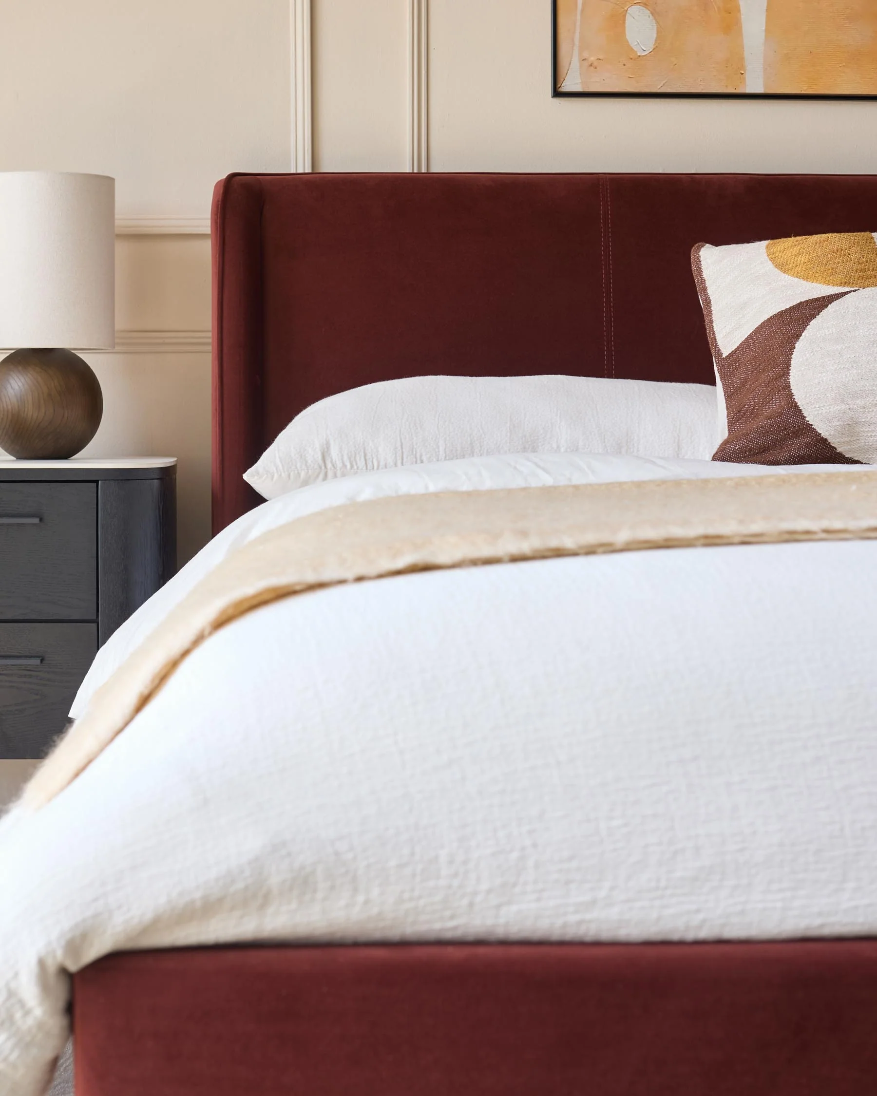 Paolo toffee red velvet double bed - Image 5