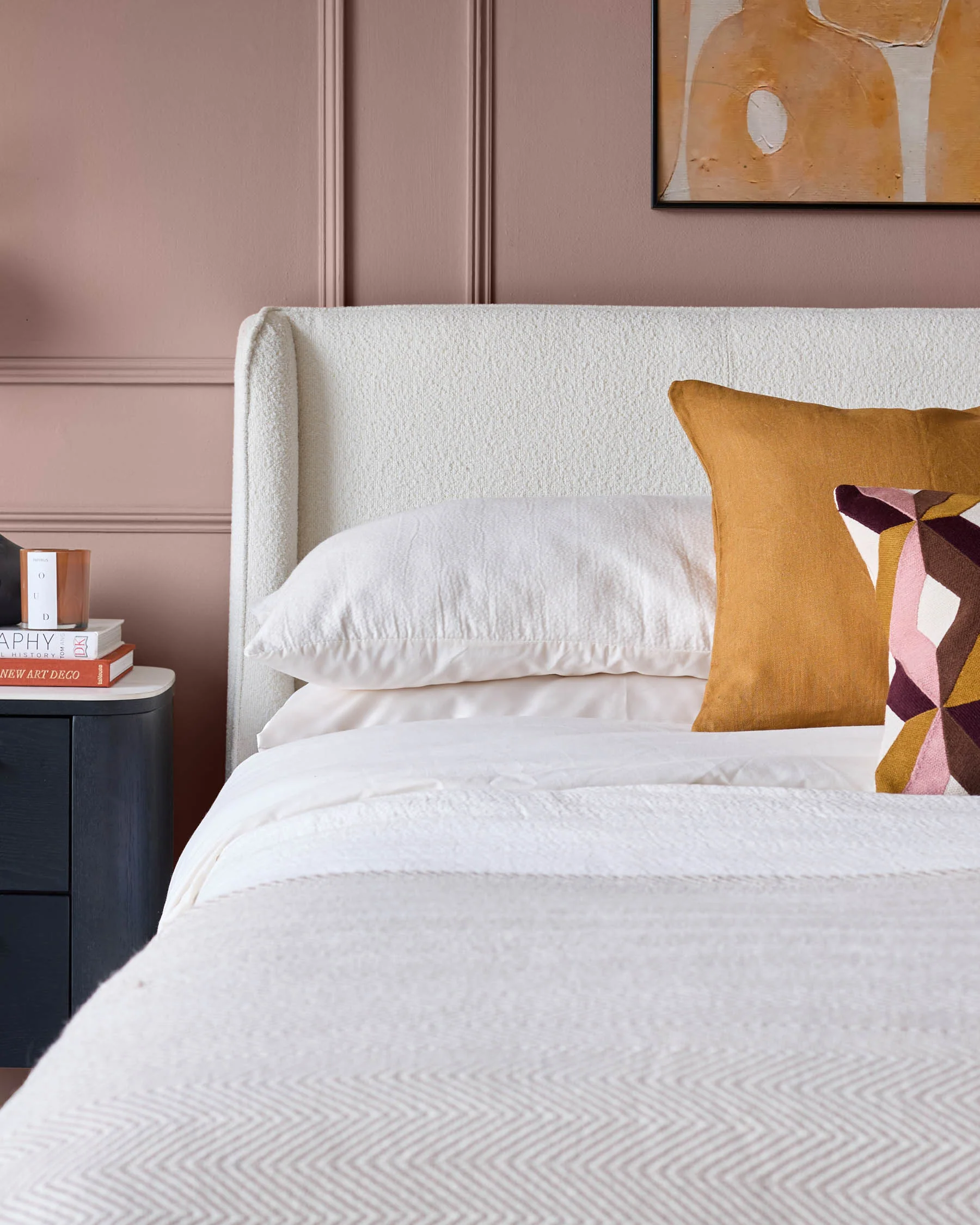 Paolo Ivory Boucle Double Bed - Image 4