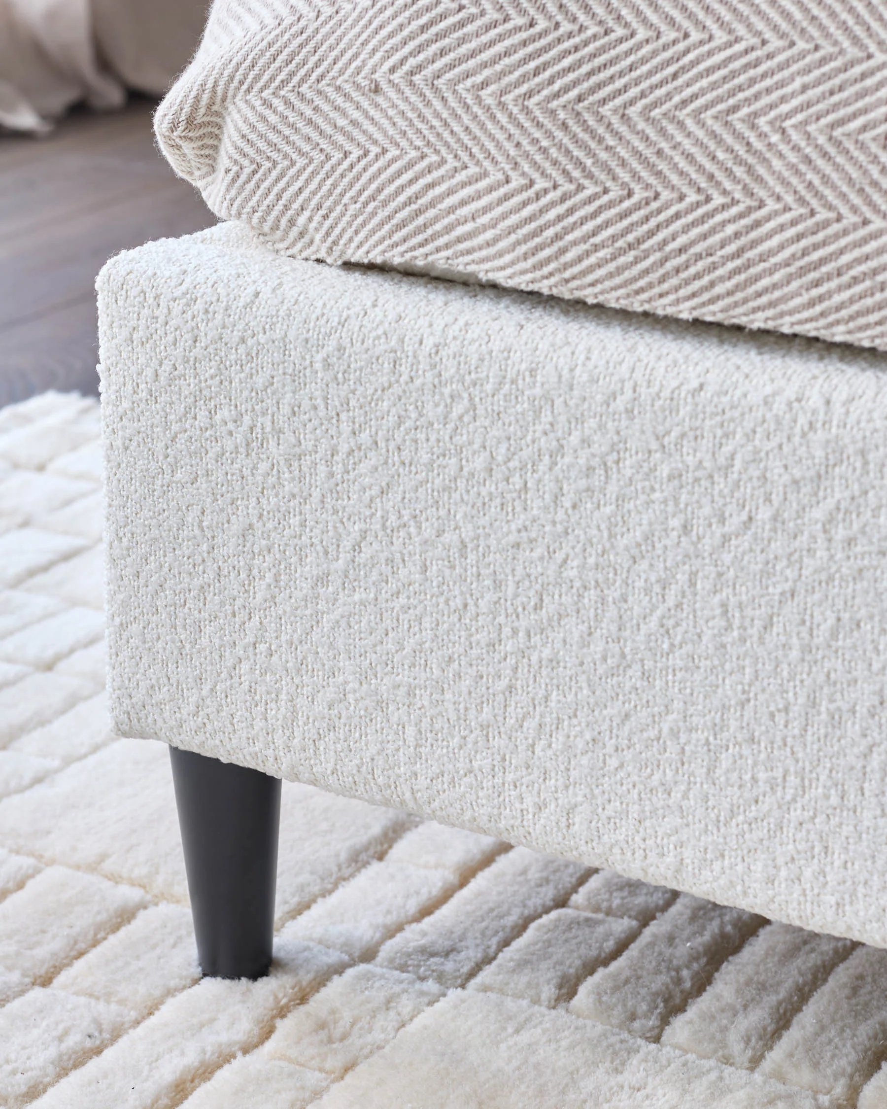 Paolo Ivory Boucle Double Bed - Image 6