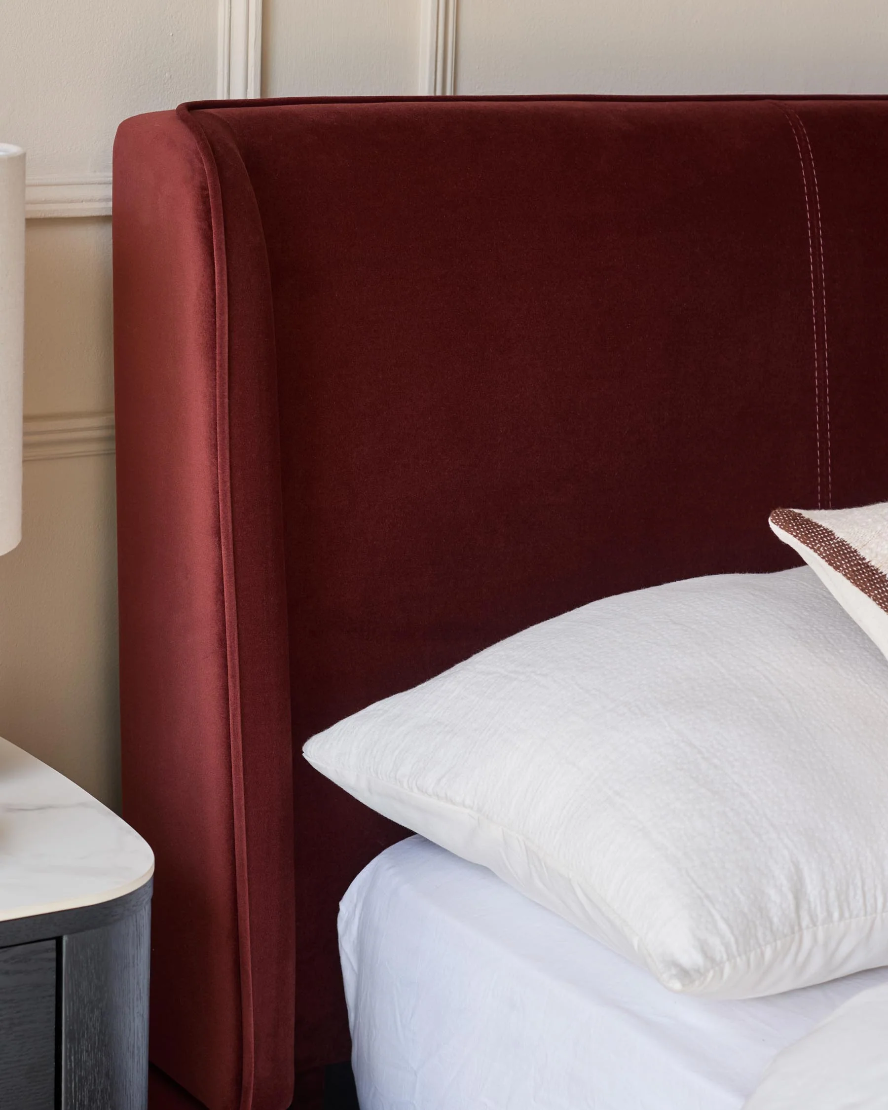 Paolo toffee red velvet super king bed - Image 9