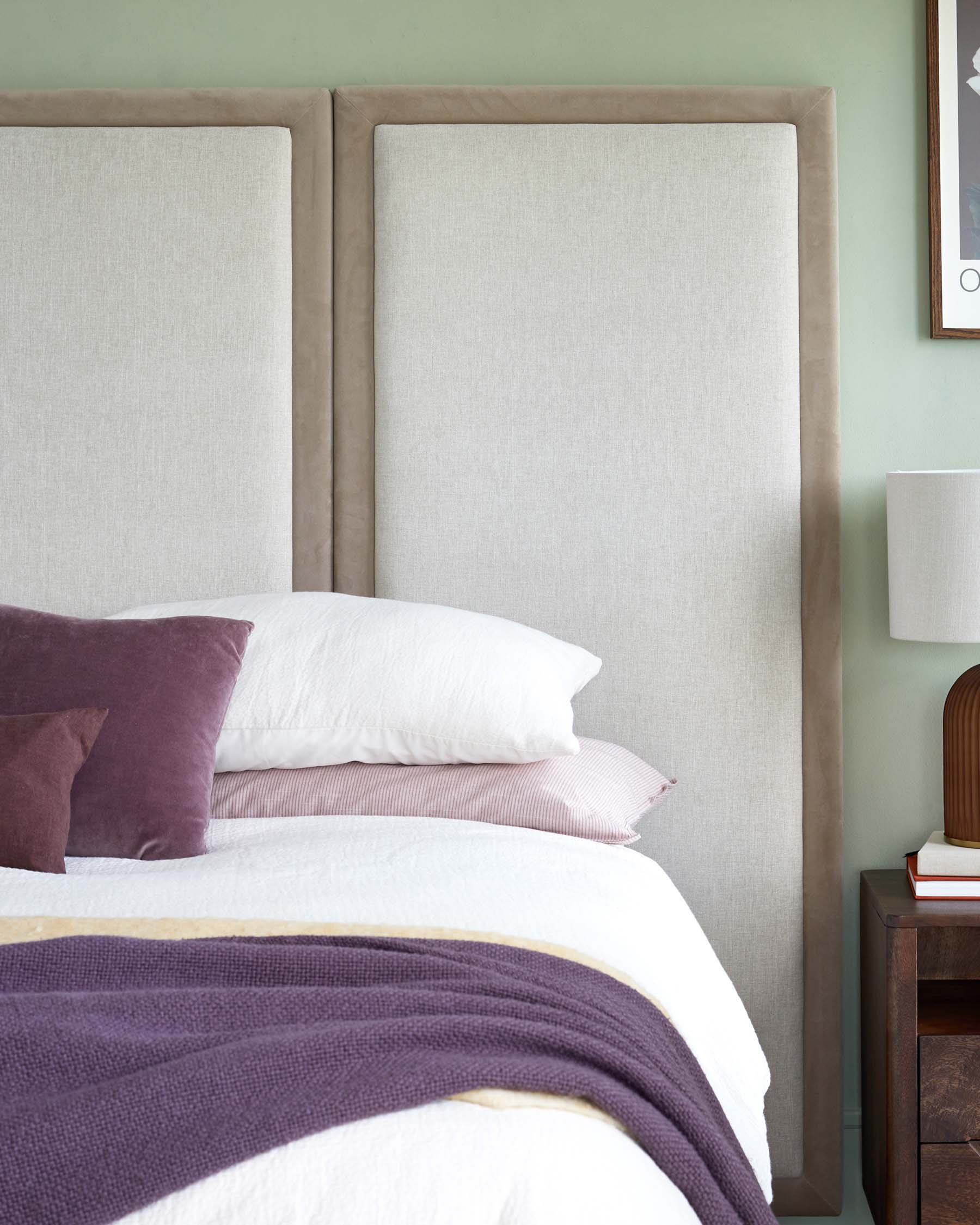 Penelope champagne natural mixed material super king ottoman bed with 3 panel headboard - Image 5