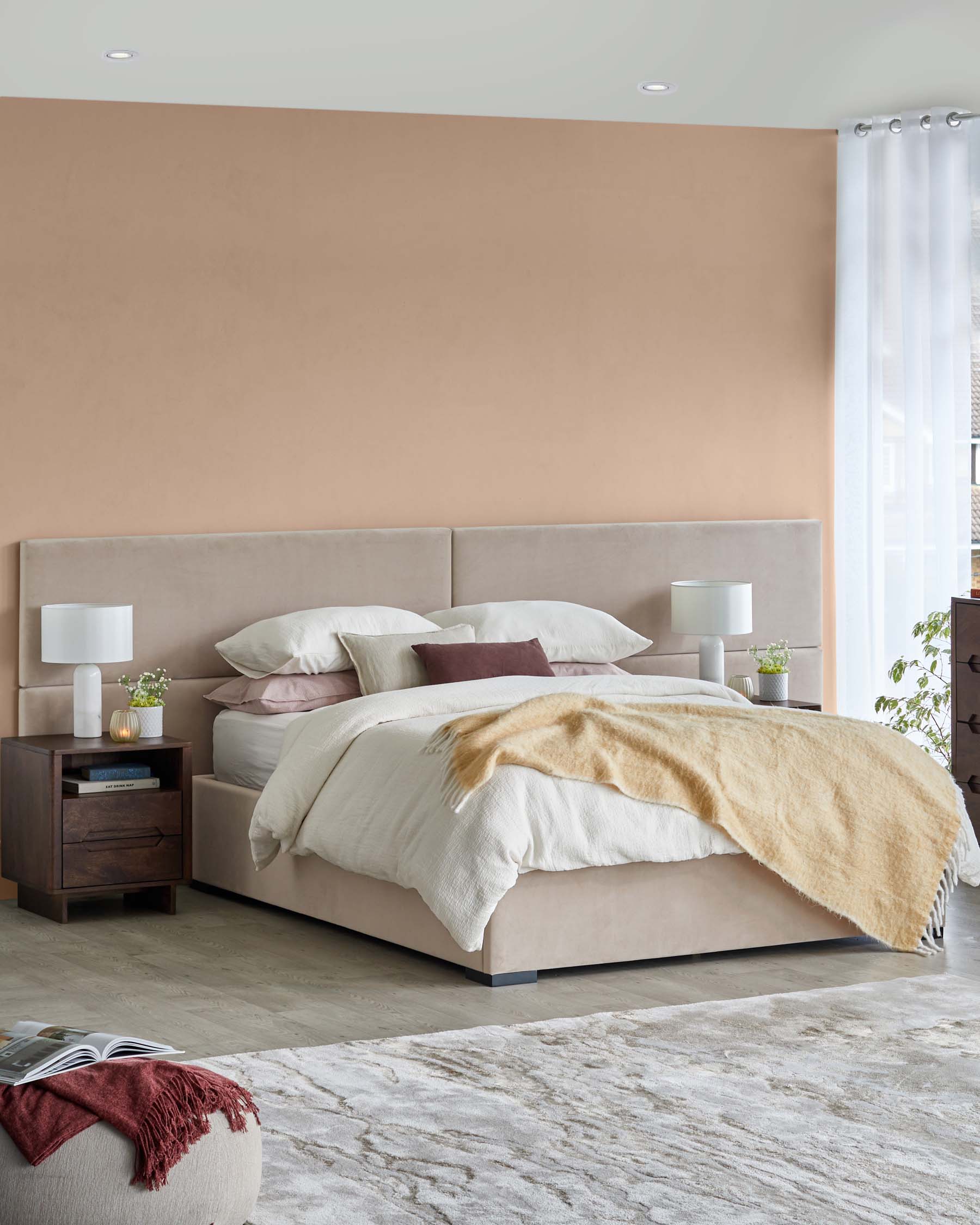 Penelope champagne velvet super king ottoman bed with 4 panel headboard - Image 4