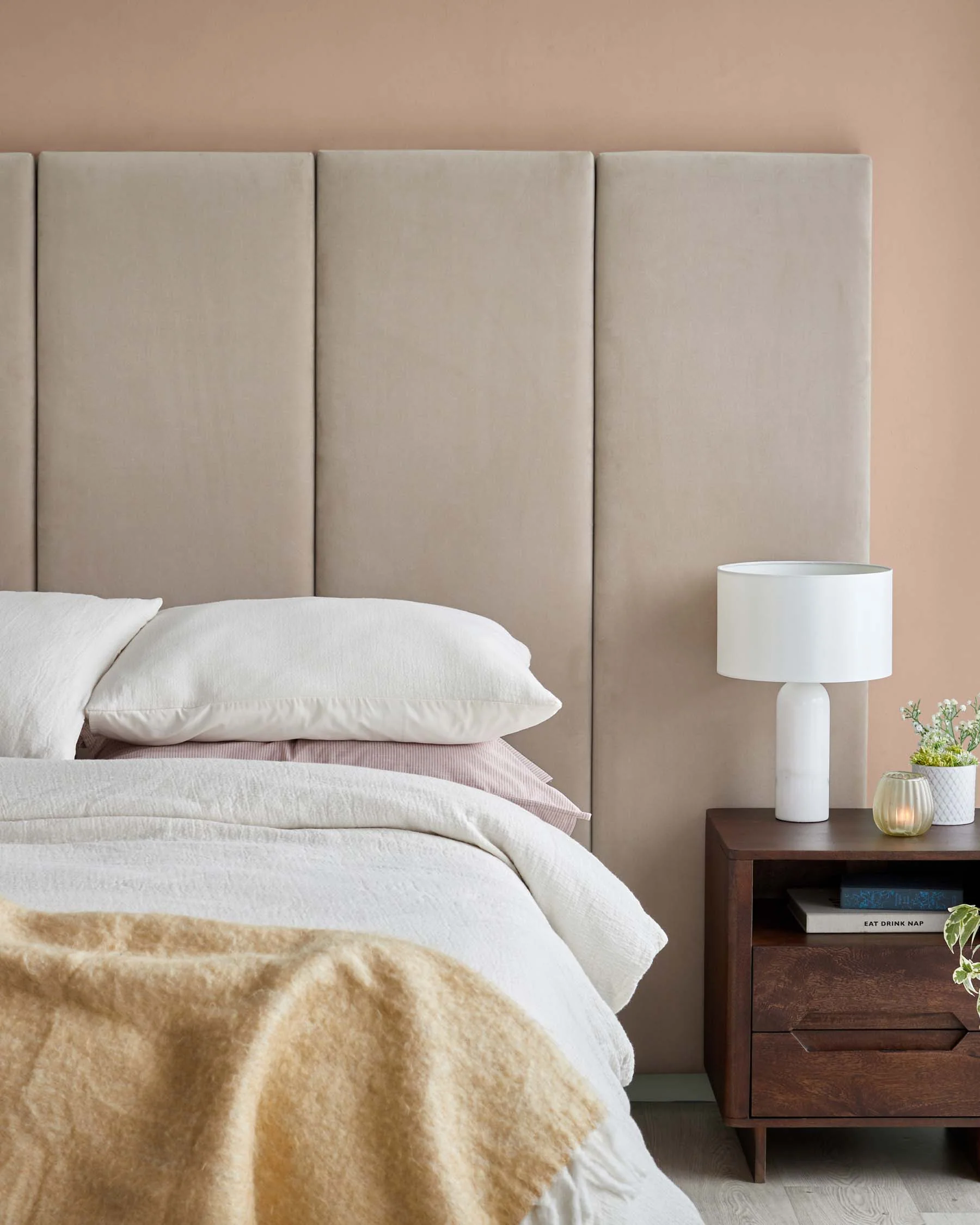 Penelope champagne velvet super king ottoman bed with 5 panel headboard - Image 7