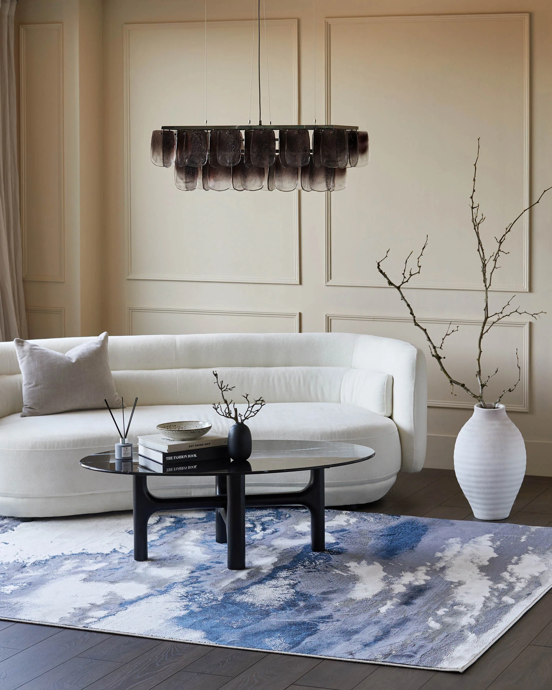 Perla dark navy textured small rug - Image 4