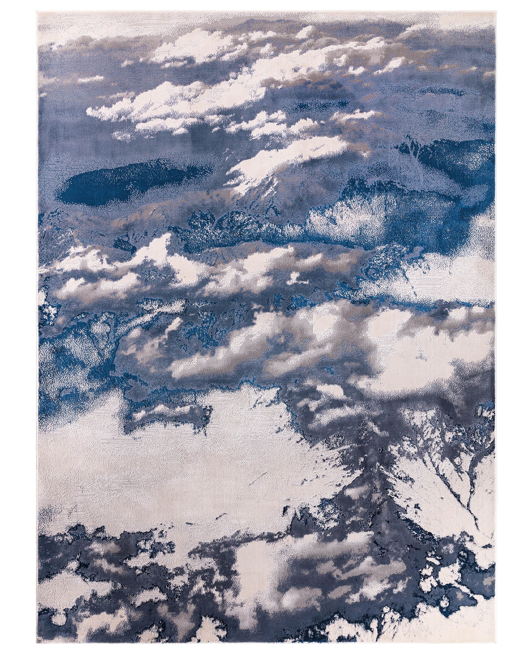 Perla dark navy textured medium rug