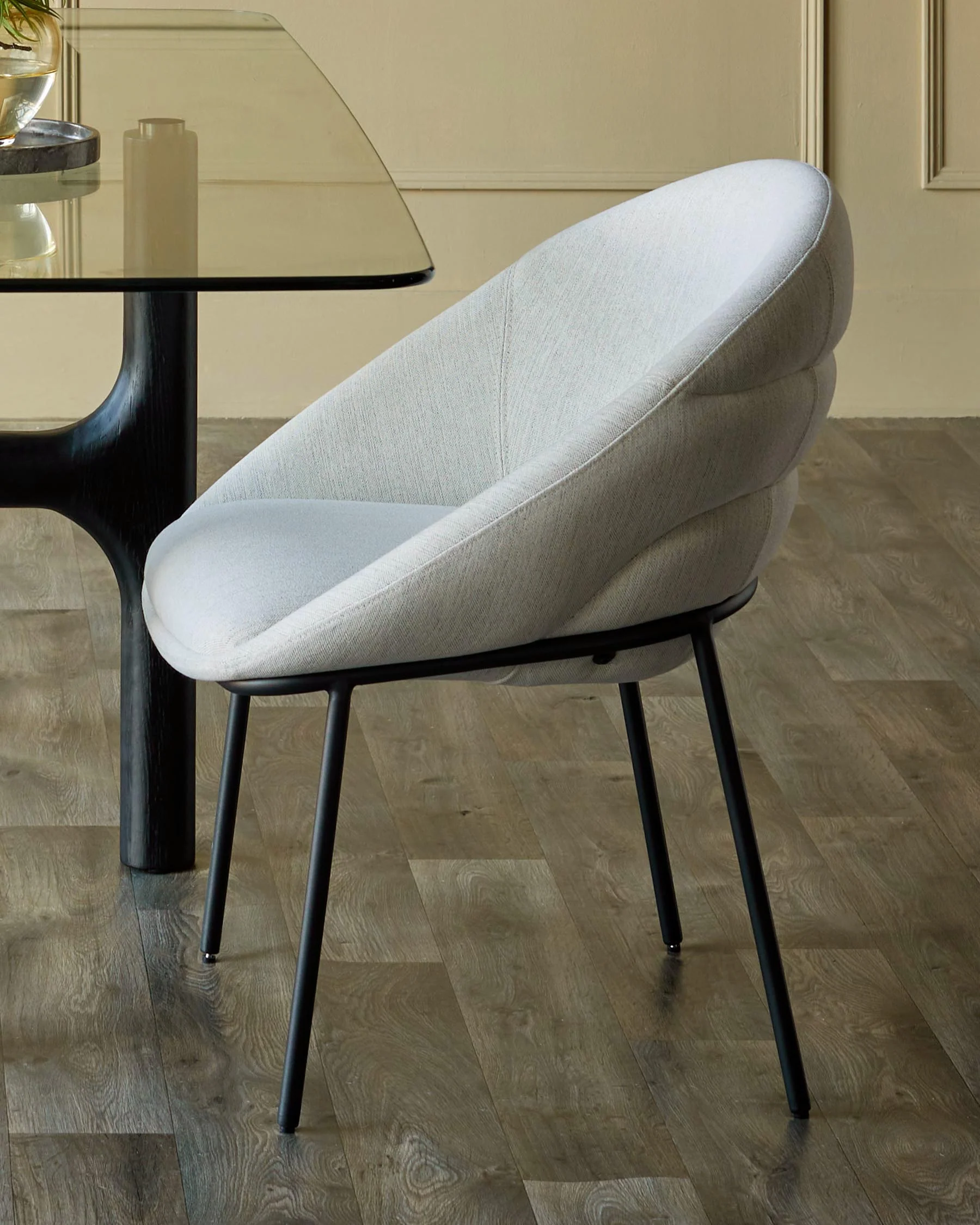 Phoebe ivory dual tone fabric dining chair - Image 3