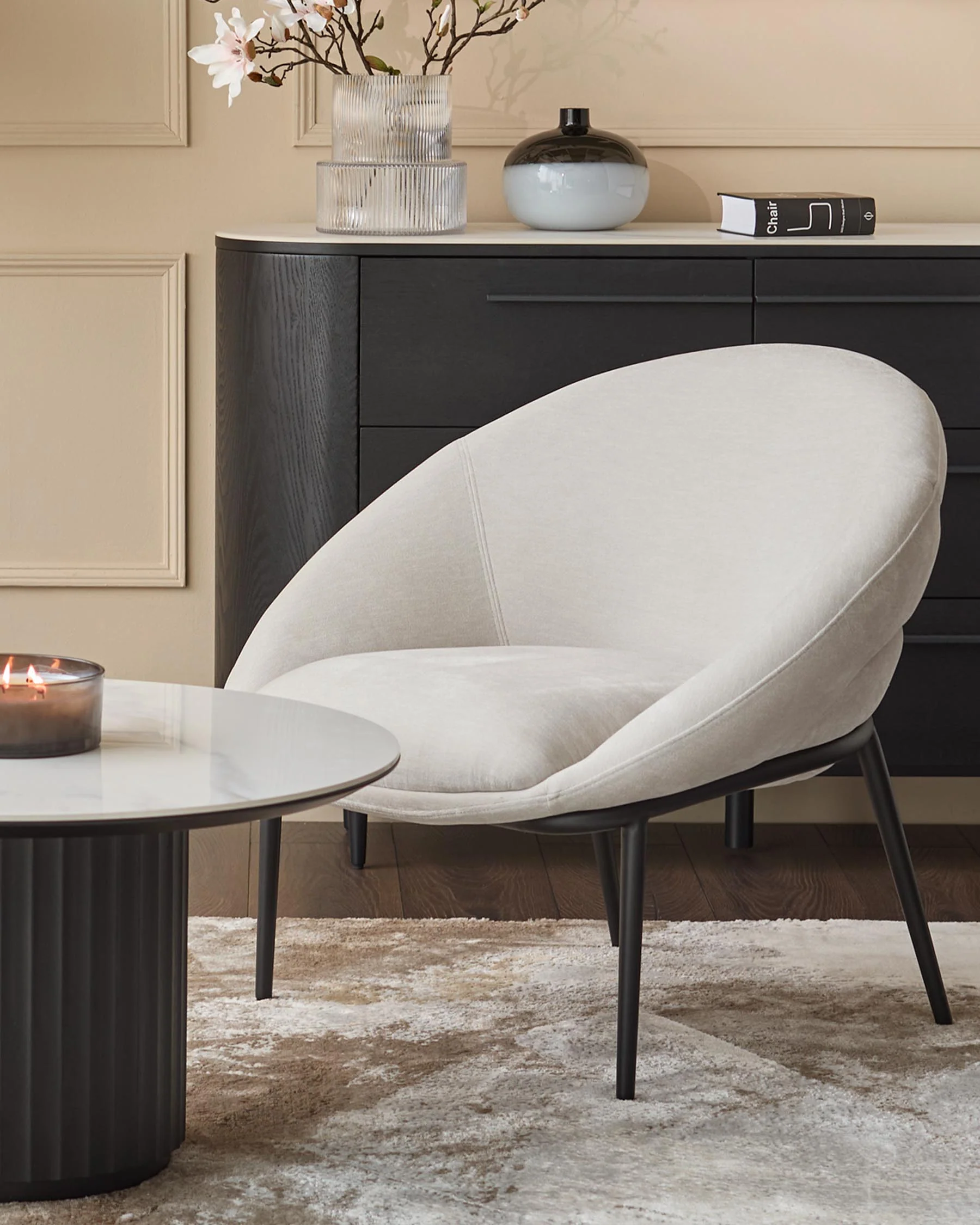 Phoebe grey fabric cocktail chair - Image 5