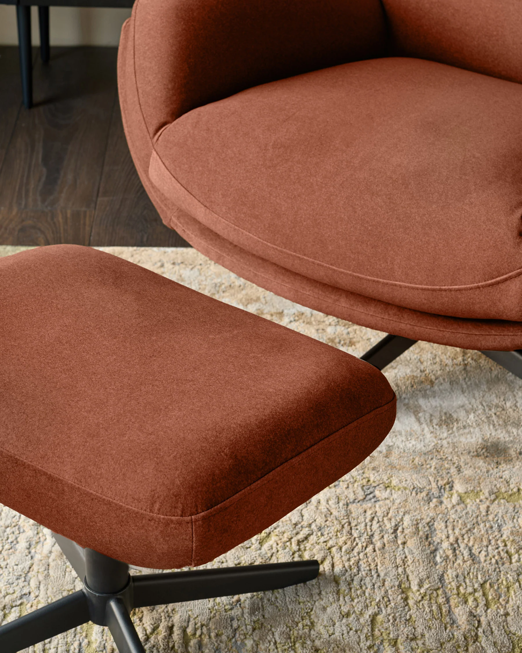 Piper toffee red fabric swivel accent chair - Image 3