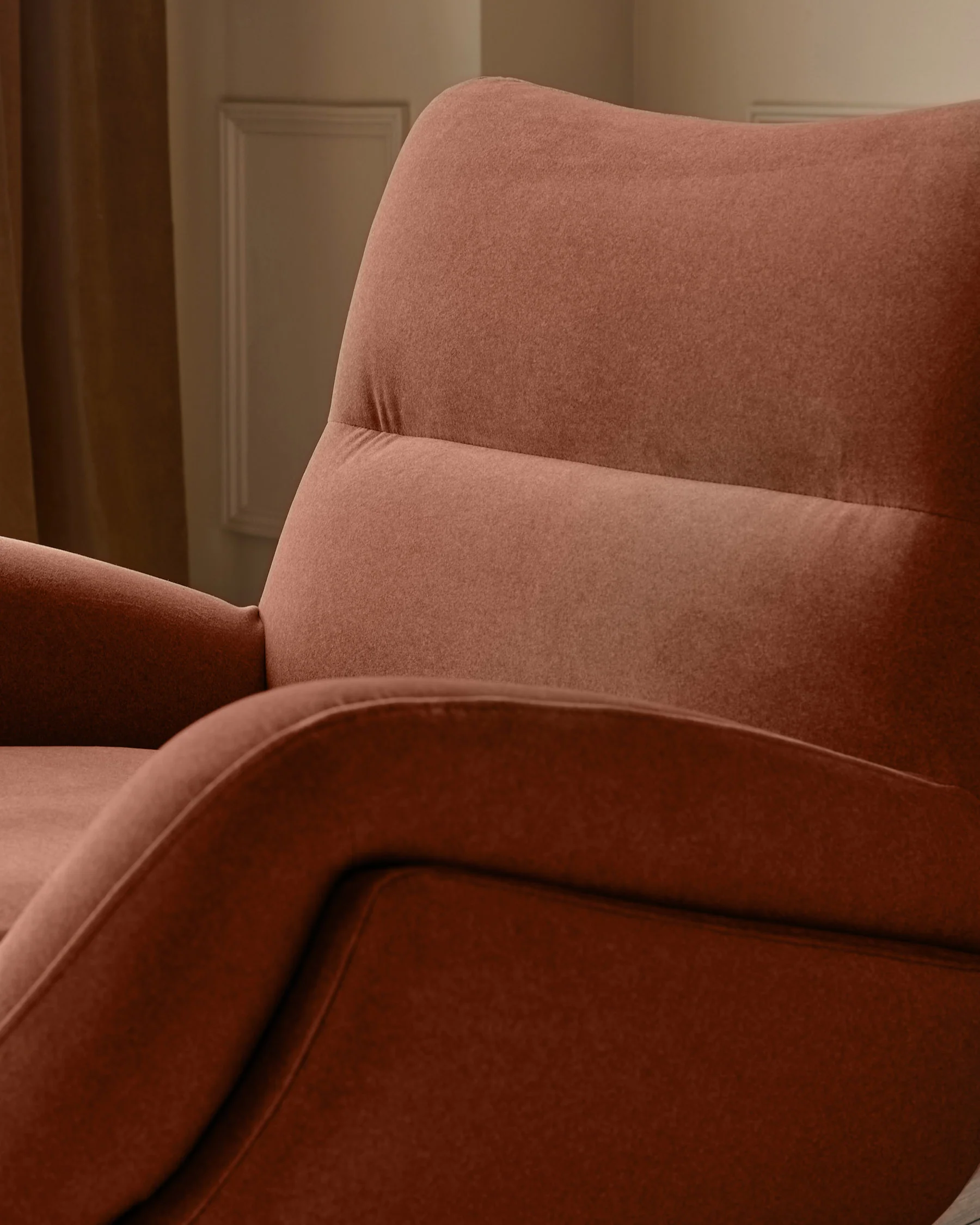 Piper toffee red fabric swivel accent chair - Image 6