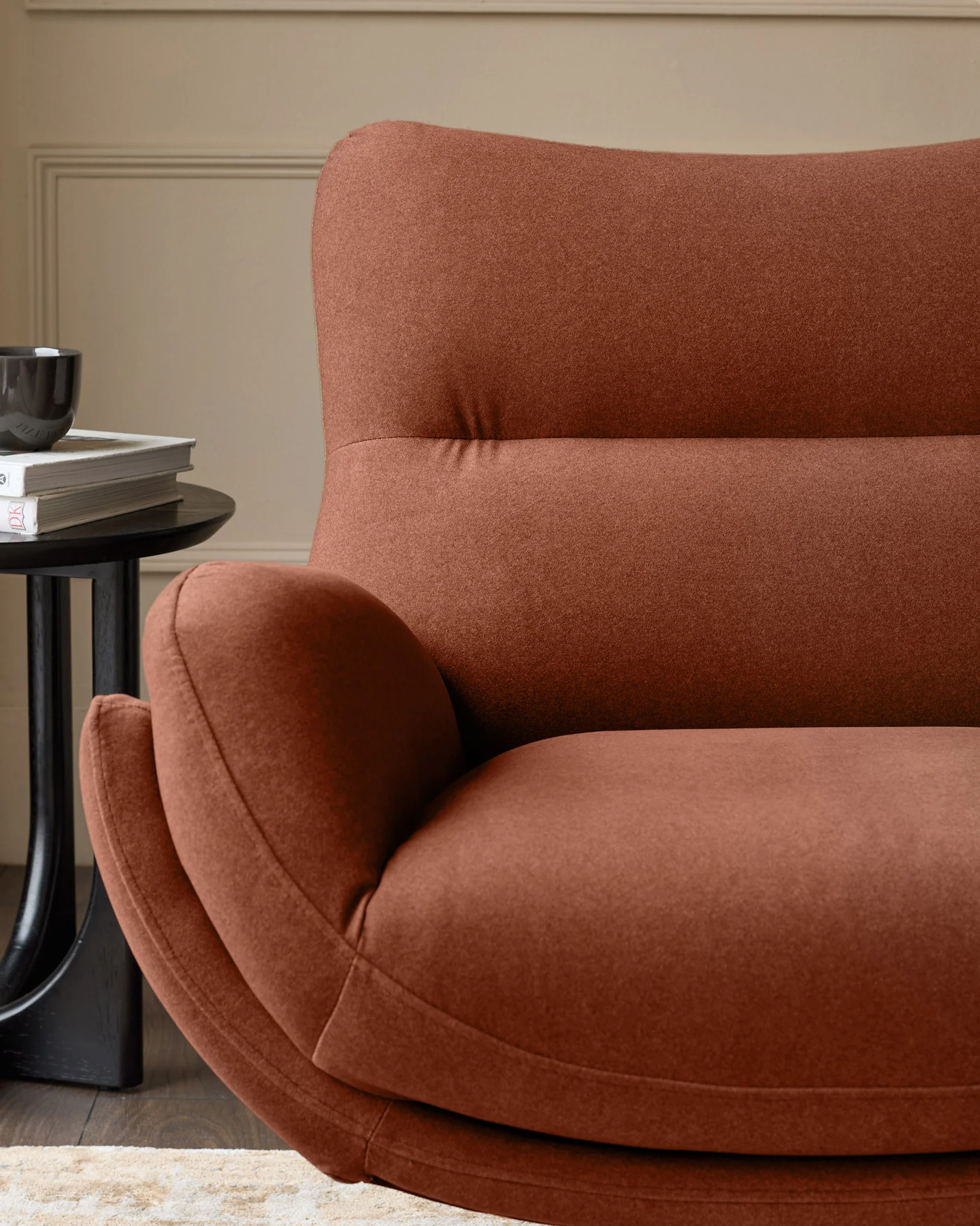 Piper toffee red fabric swivel accent chair - Image 8