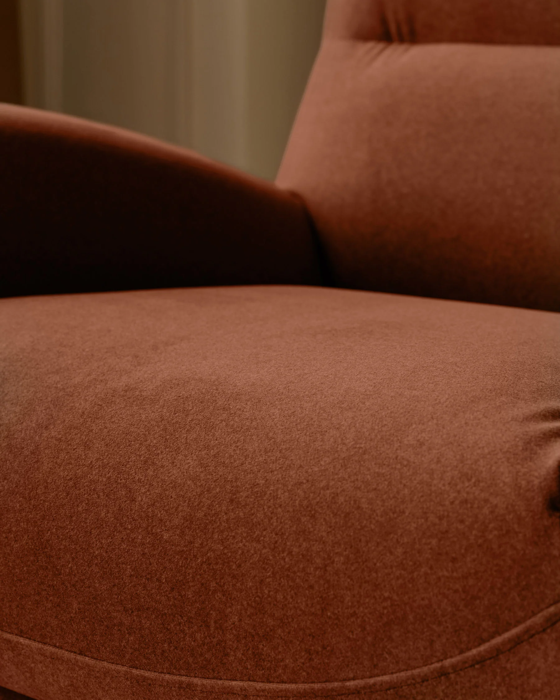 Piper toffee red fabric swivel accent chair - Image 9