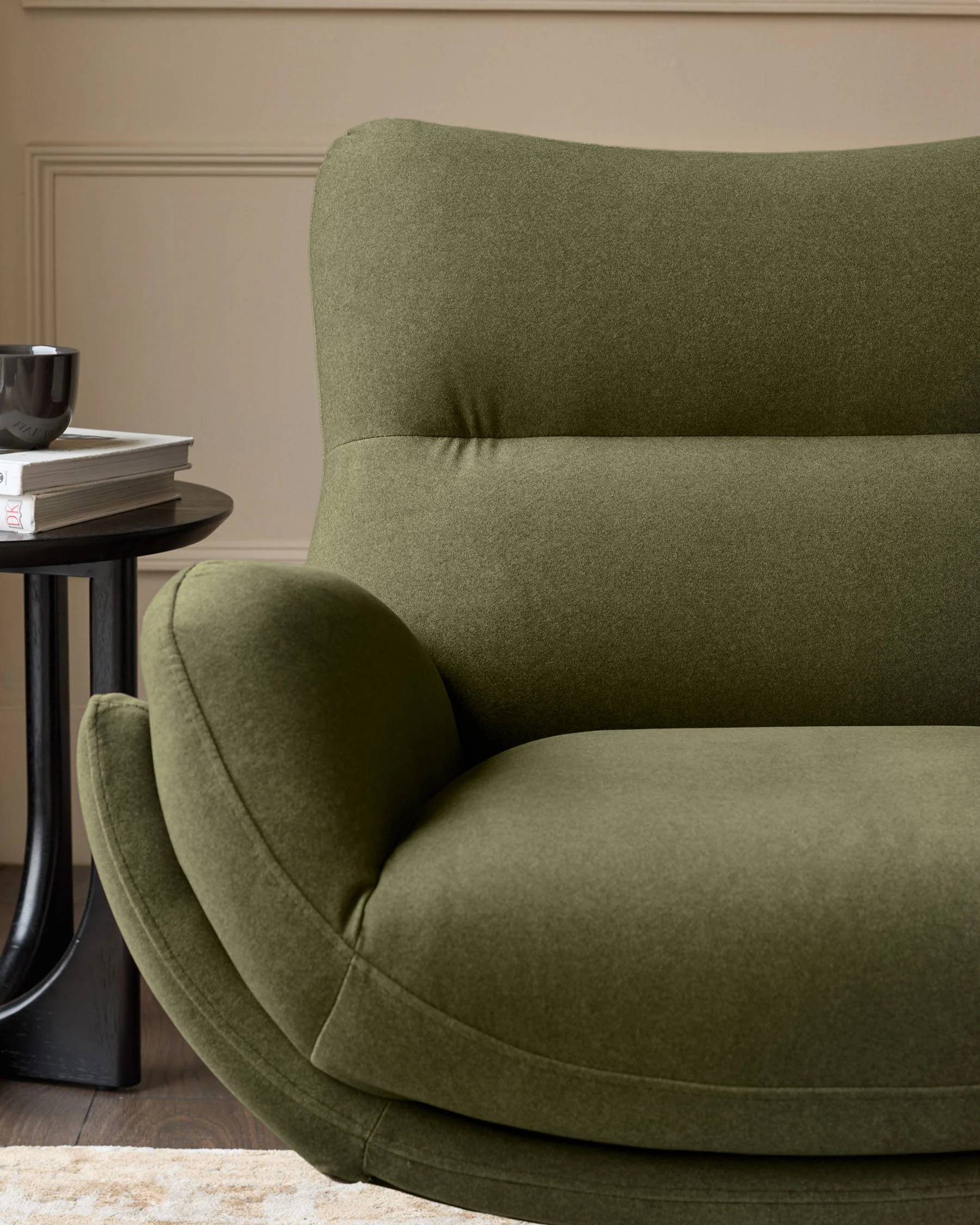 Piper olive green velvet swivel accent chair - Image 5