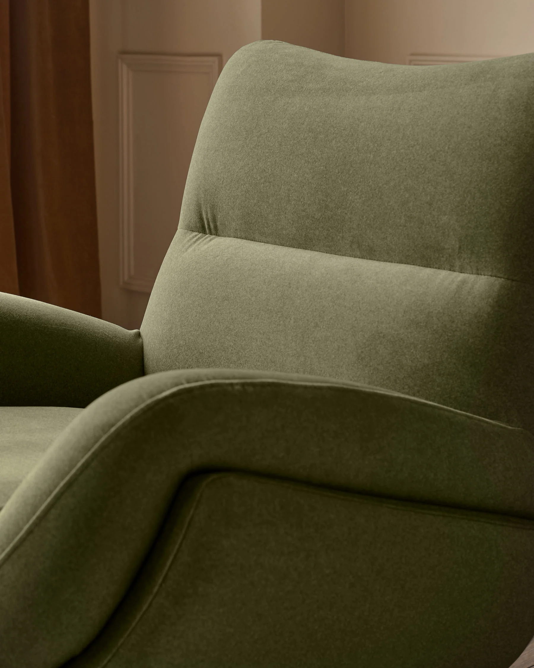 Piper olive green velvet swivel accent chair - Image 8