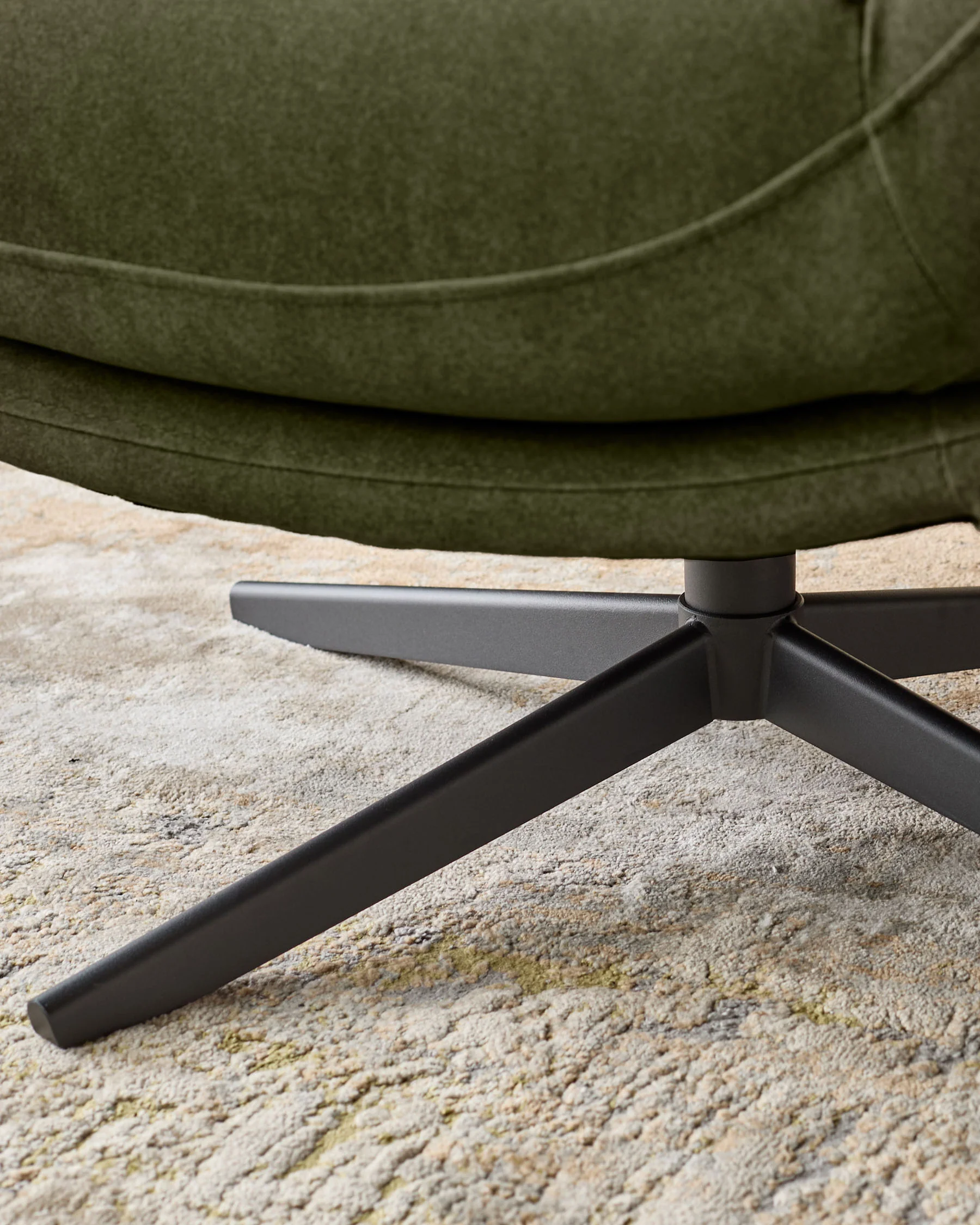 Piper olive green velvet swivel accent chair - Image 9