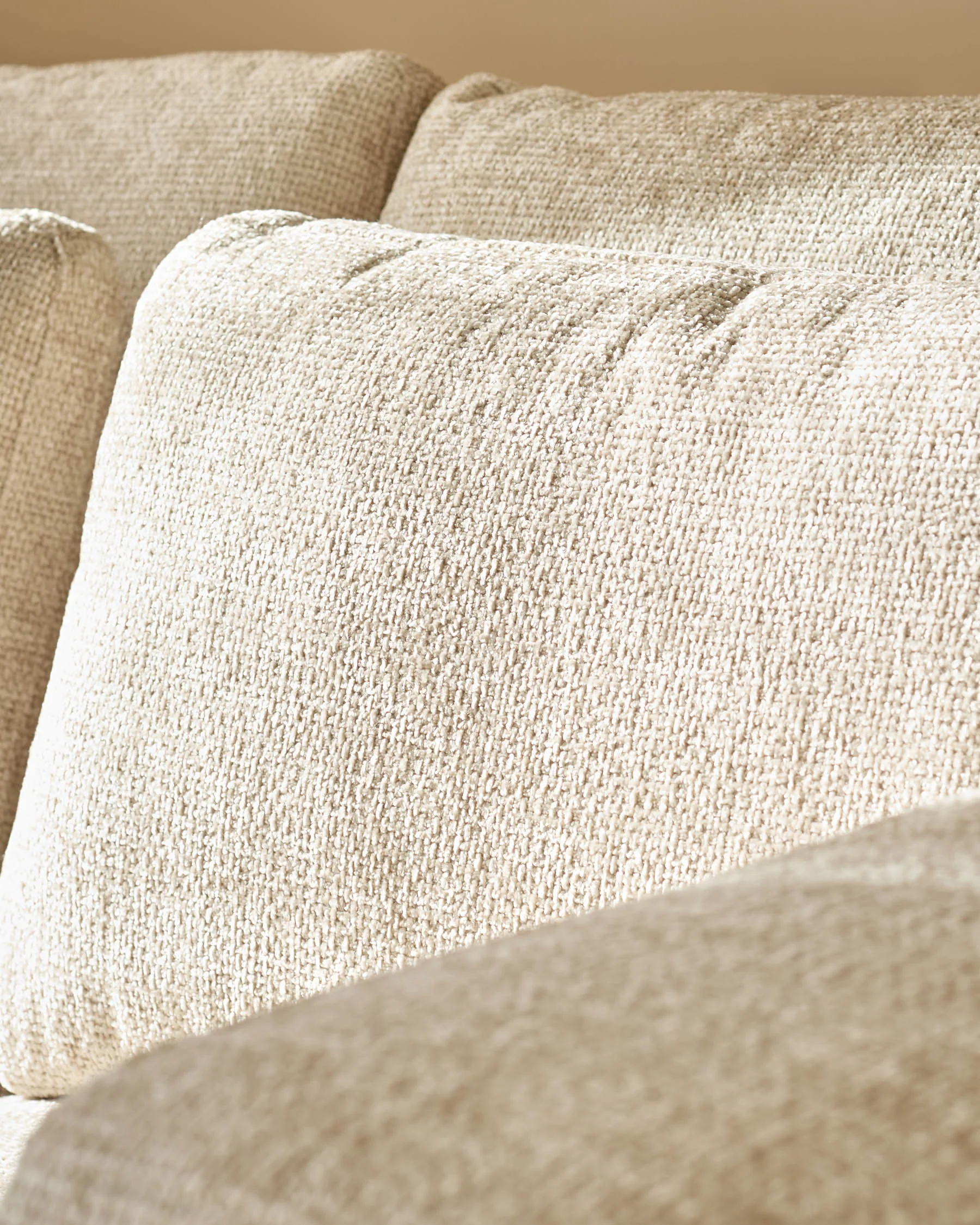 Quinn natural fabric dark wood 2 seater sofa - Image 7