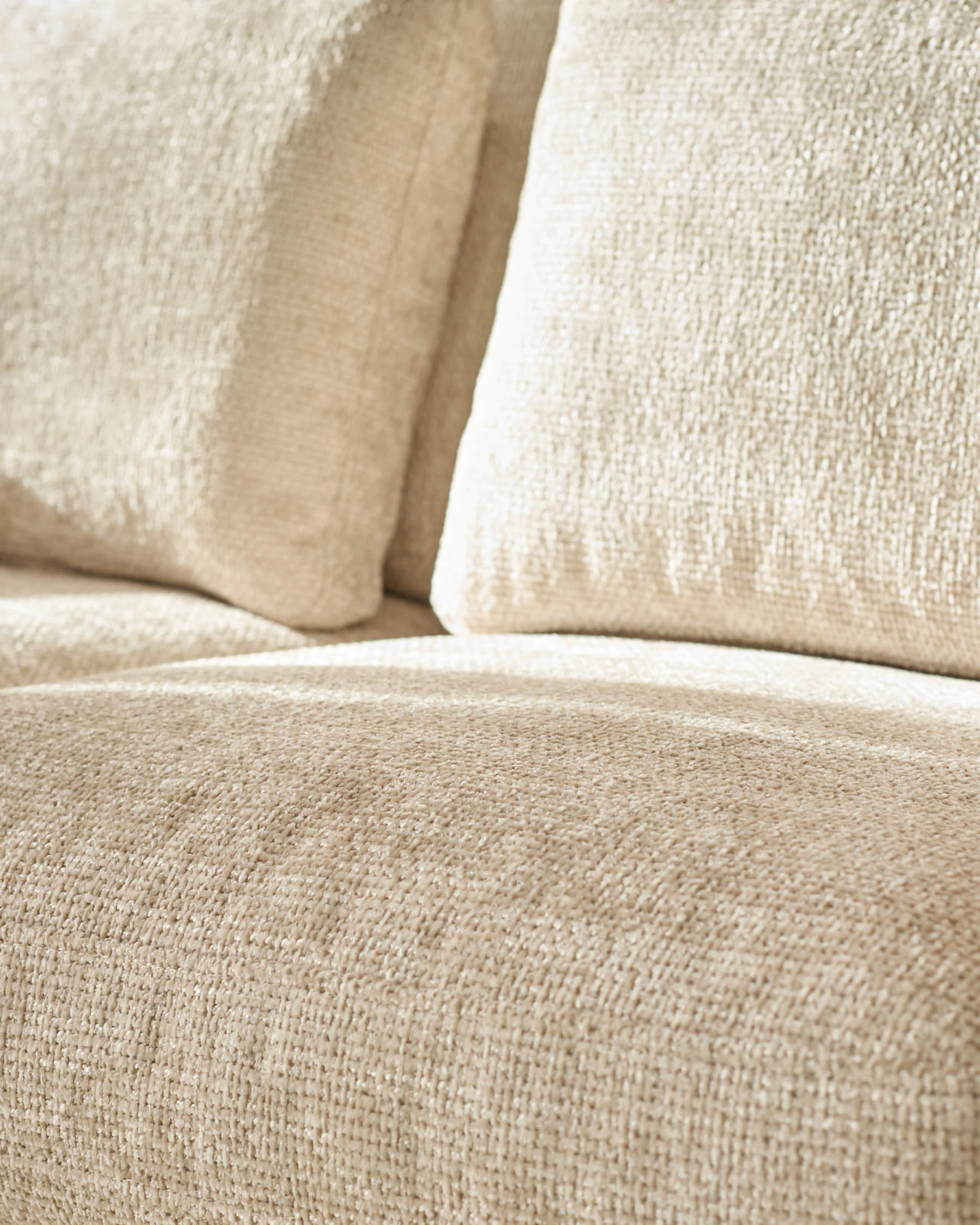 Quinn natural fabric dark wood 3 seater sofa - Image 8