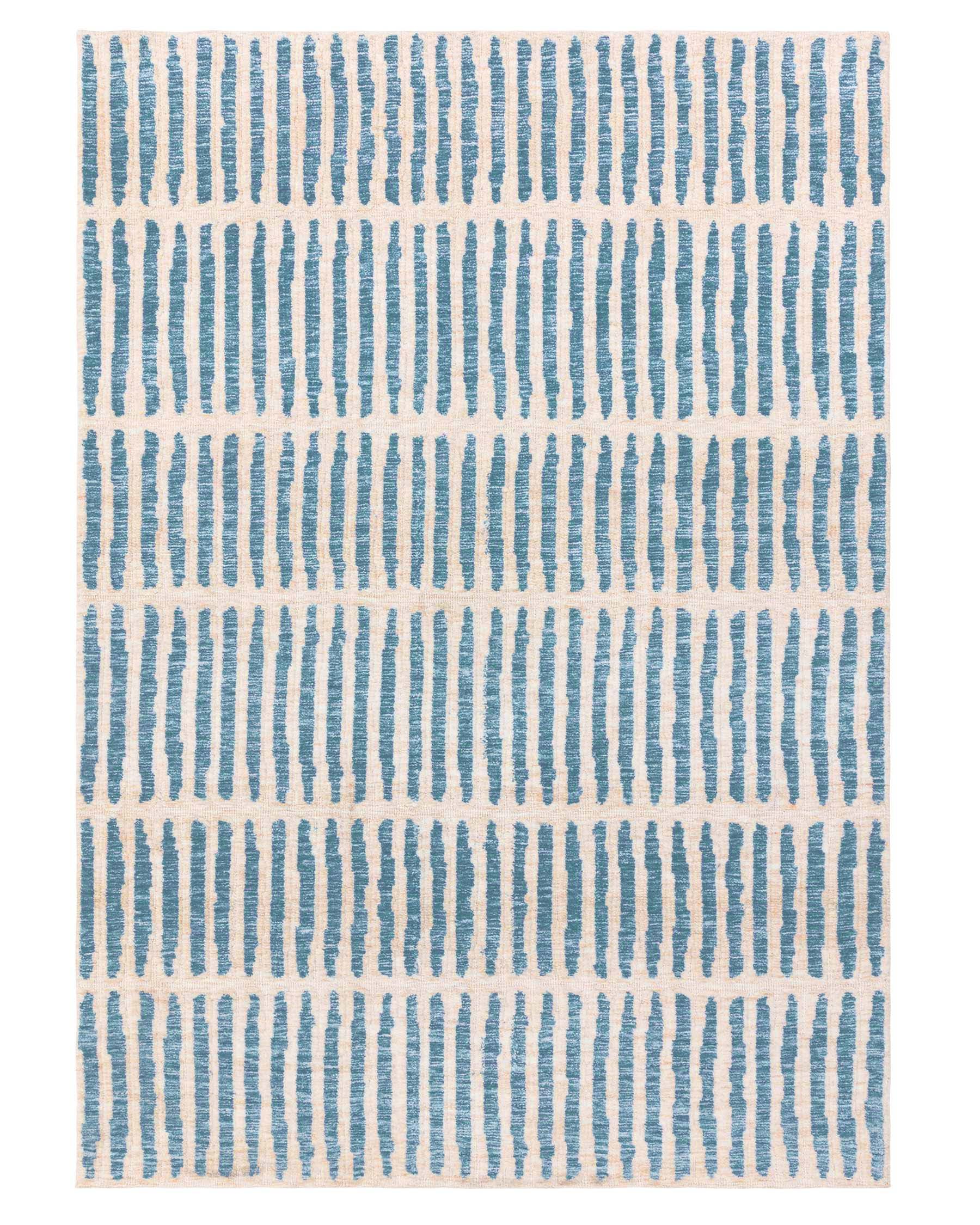 Raine cream and blue textured small rug