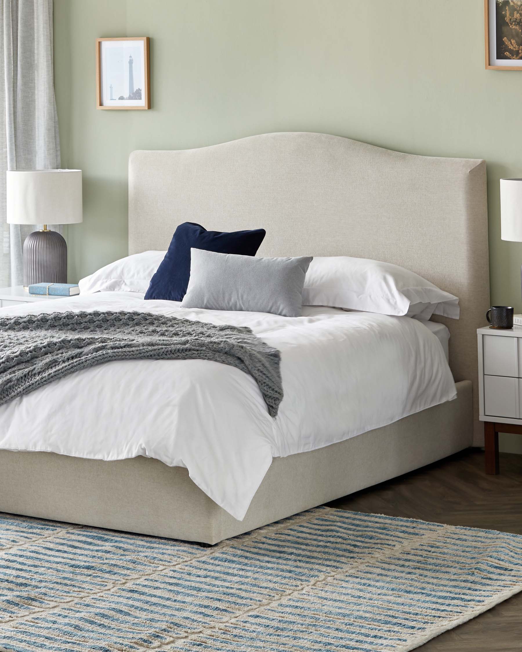 Raine cream and blue textured small rug - Image 5