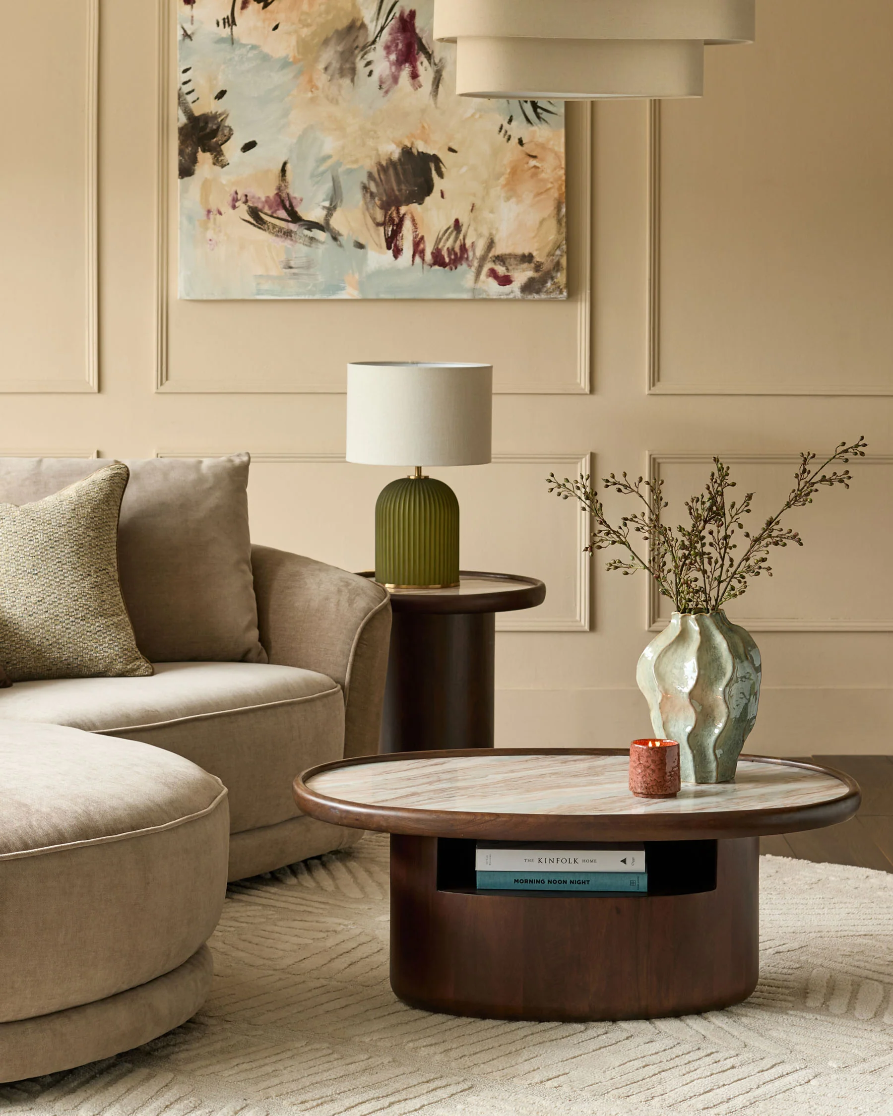 Rayna toronto marble dark wood coffee table - Image 2