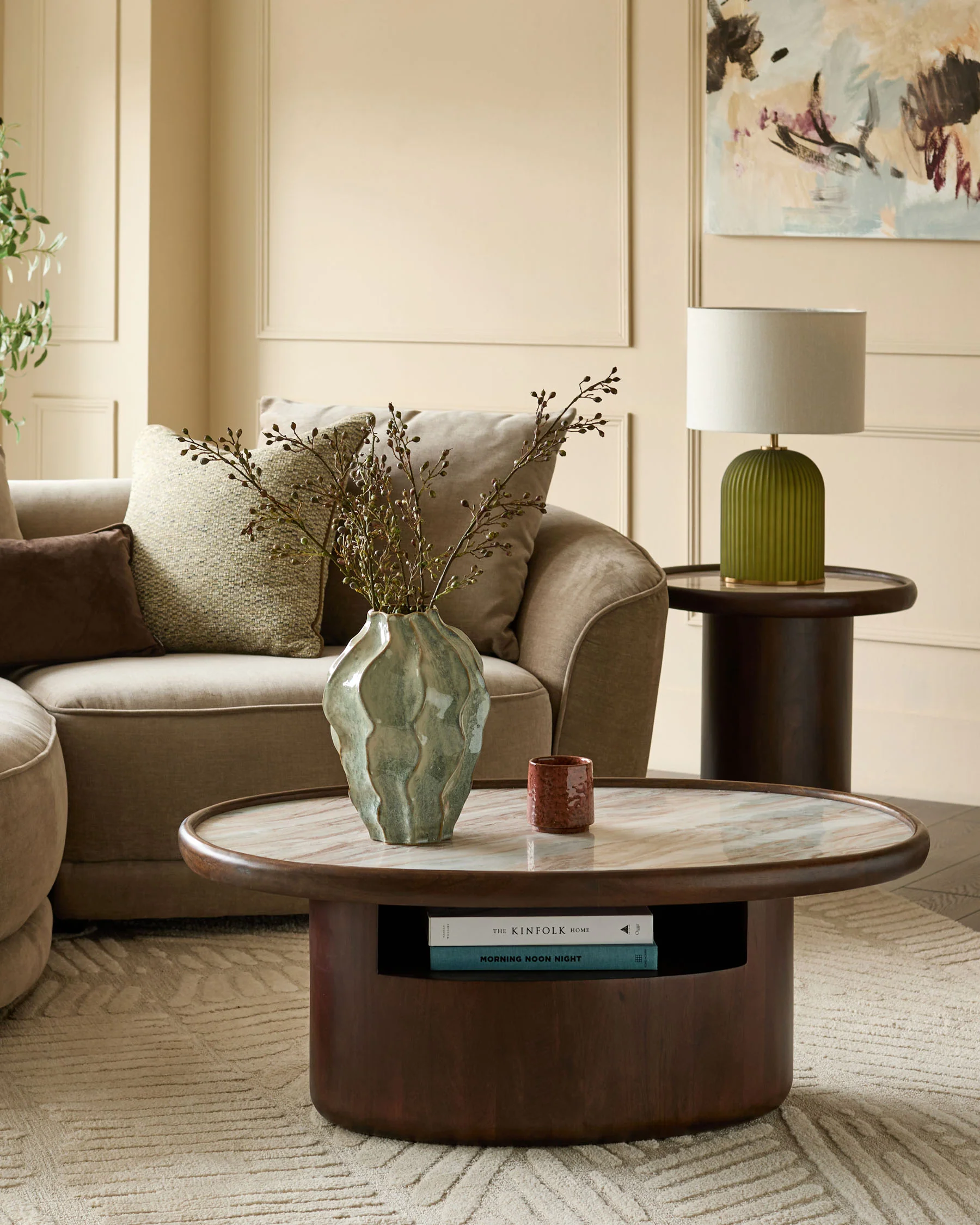 Rayna toronto marble dark wood coffee table - Image 4