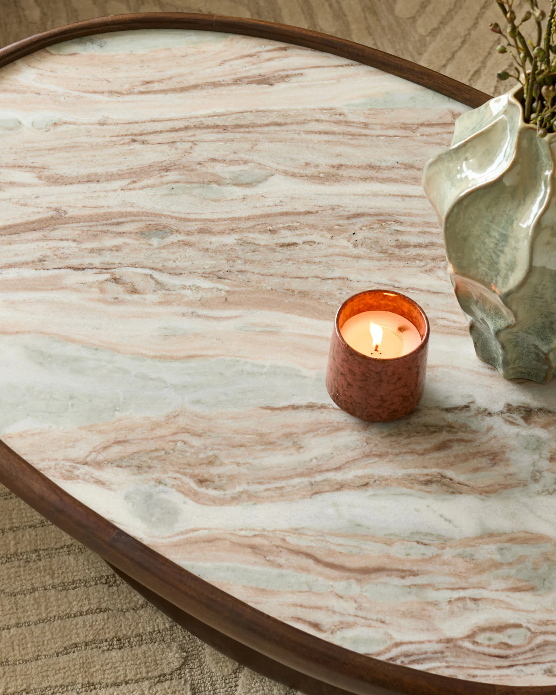 Rayna toronto marble dark wood coffee table - Image 8