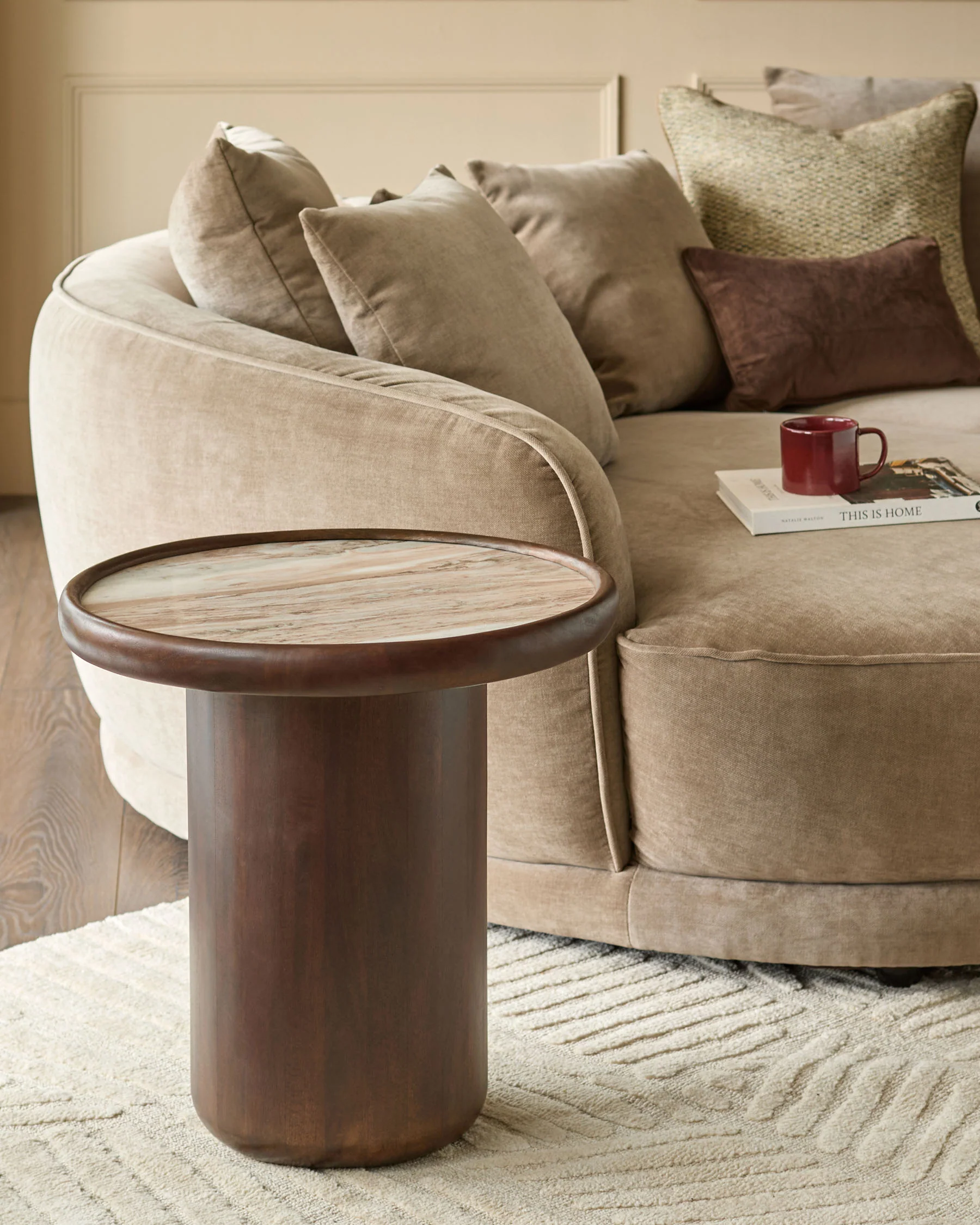 Rayna toronto marble dark wood side table
