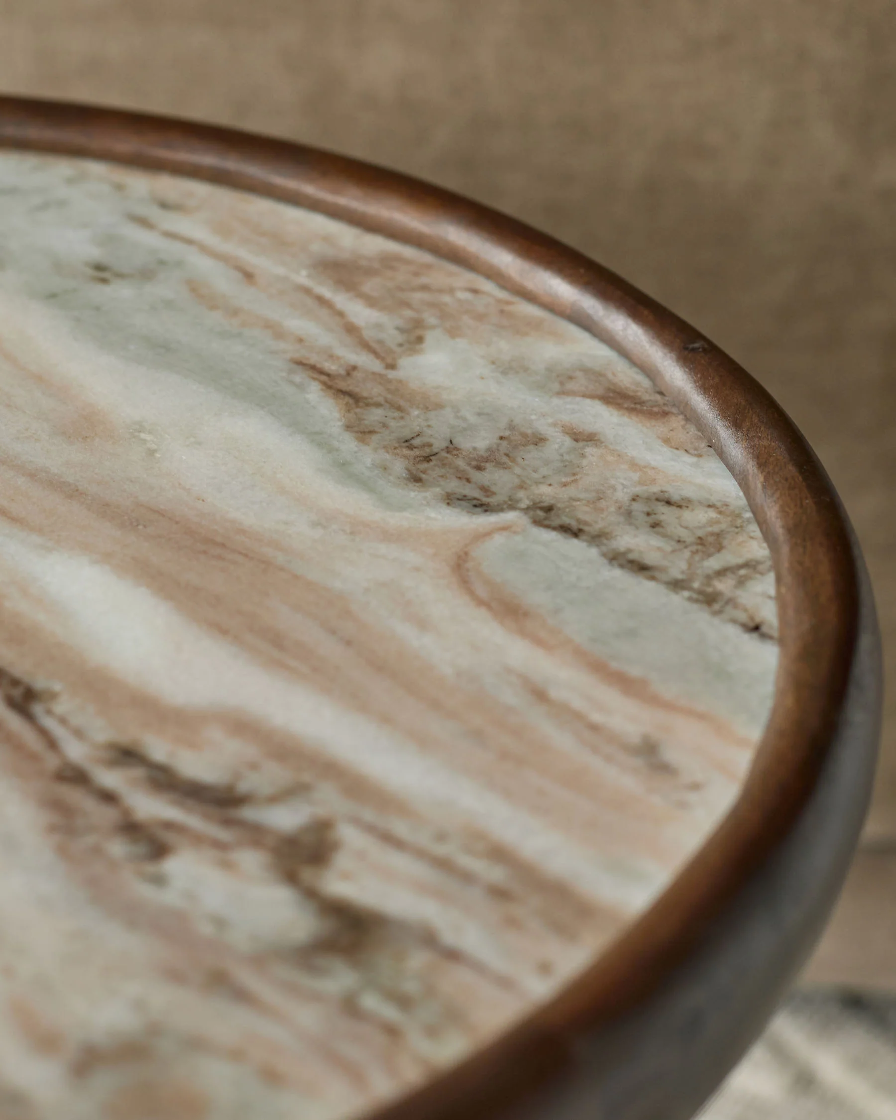 Rayna toronto marble dark wood side table - Image 3