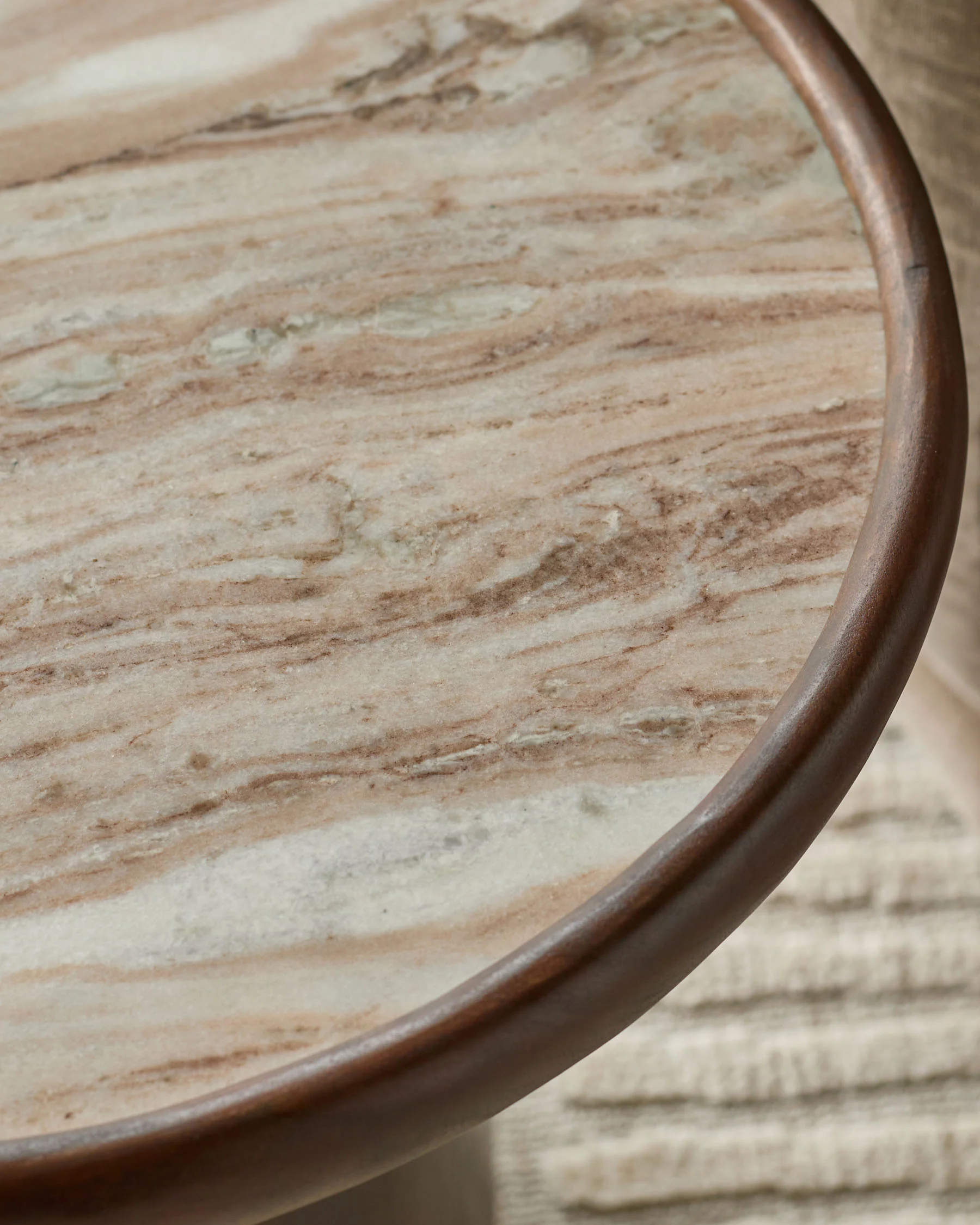 Rayna toronto marble dark wood side table - Image 5