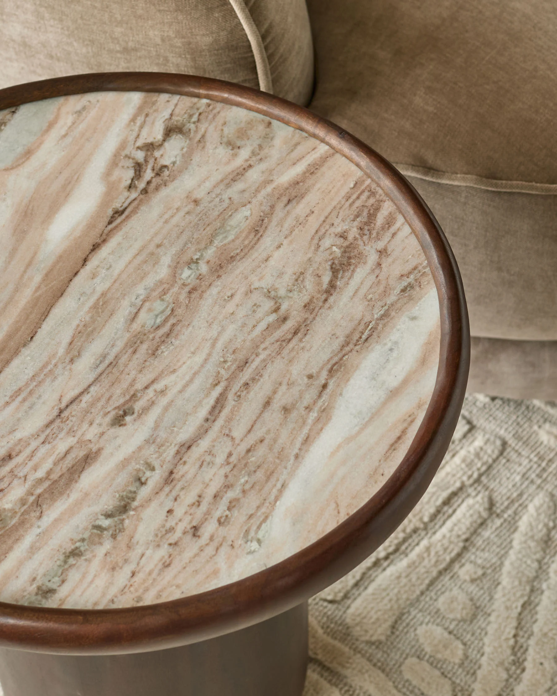Rayna toronto marble dark wood side table - Image 6