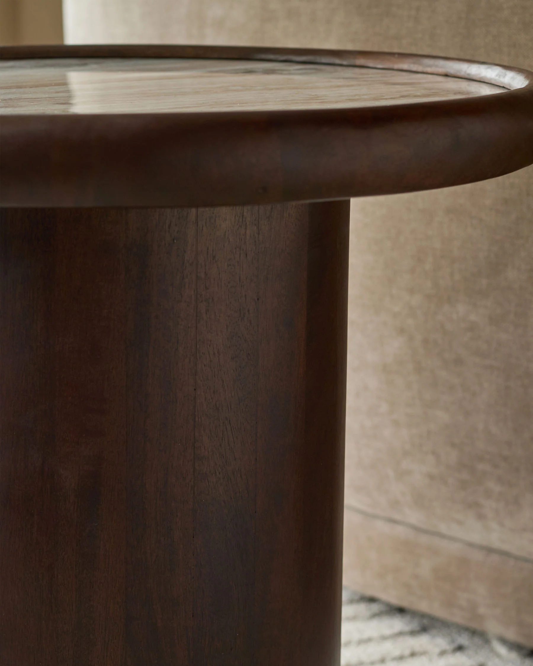 Rayna toronto marble dark wood side table - Image 7