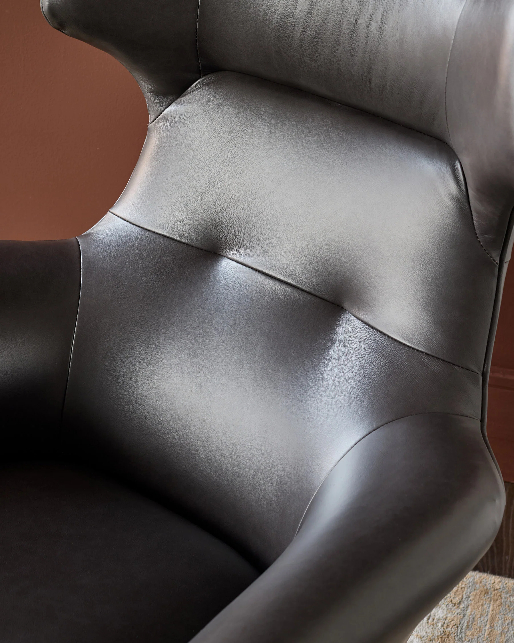 Reign black leather occasional chair - Image 3