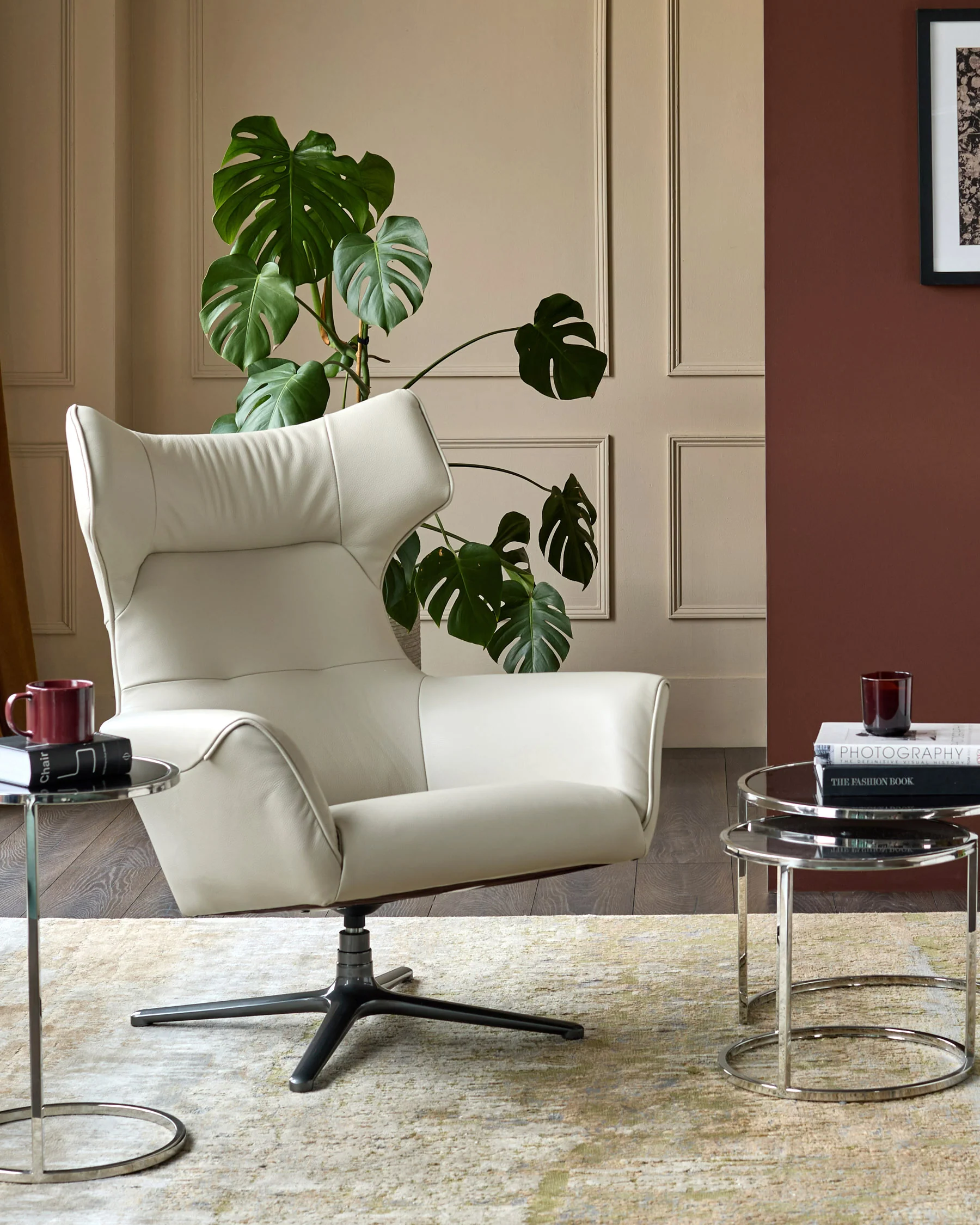 Reign natural grey leather occasional chair - Image 2