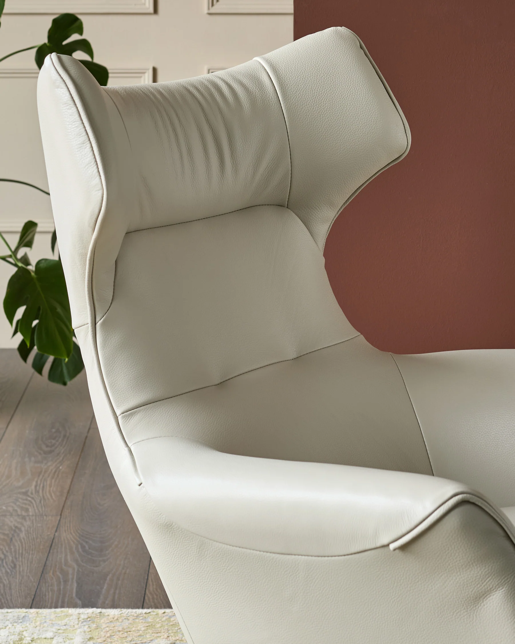 Reign natural grey leather occasional chair - Image 3