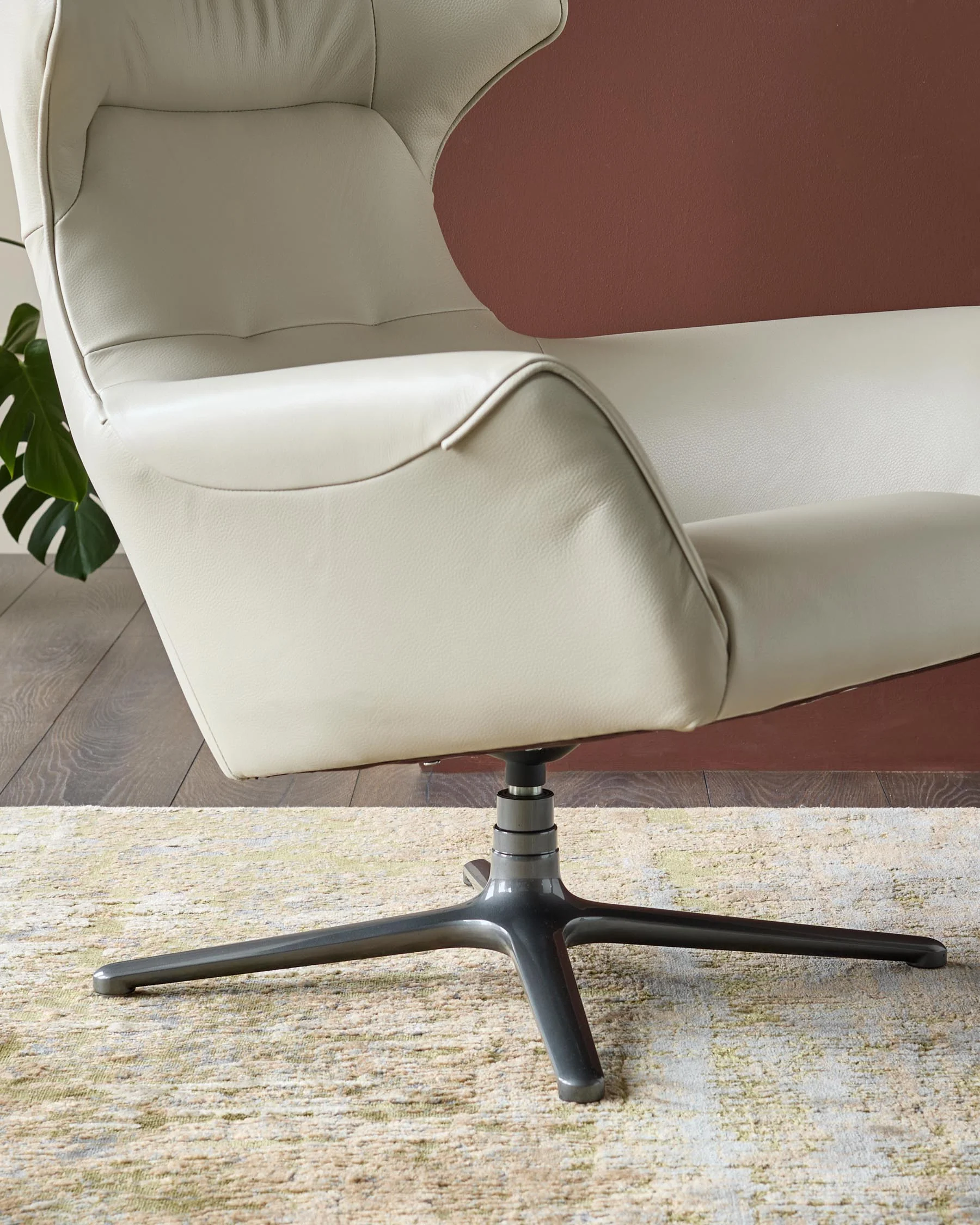 Reign natural grey leather occasional chair - Image 4
