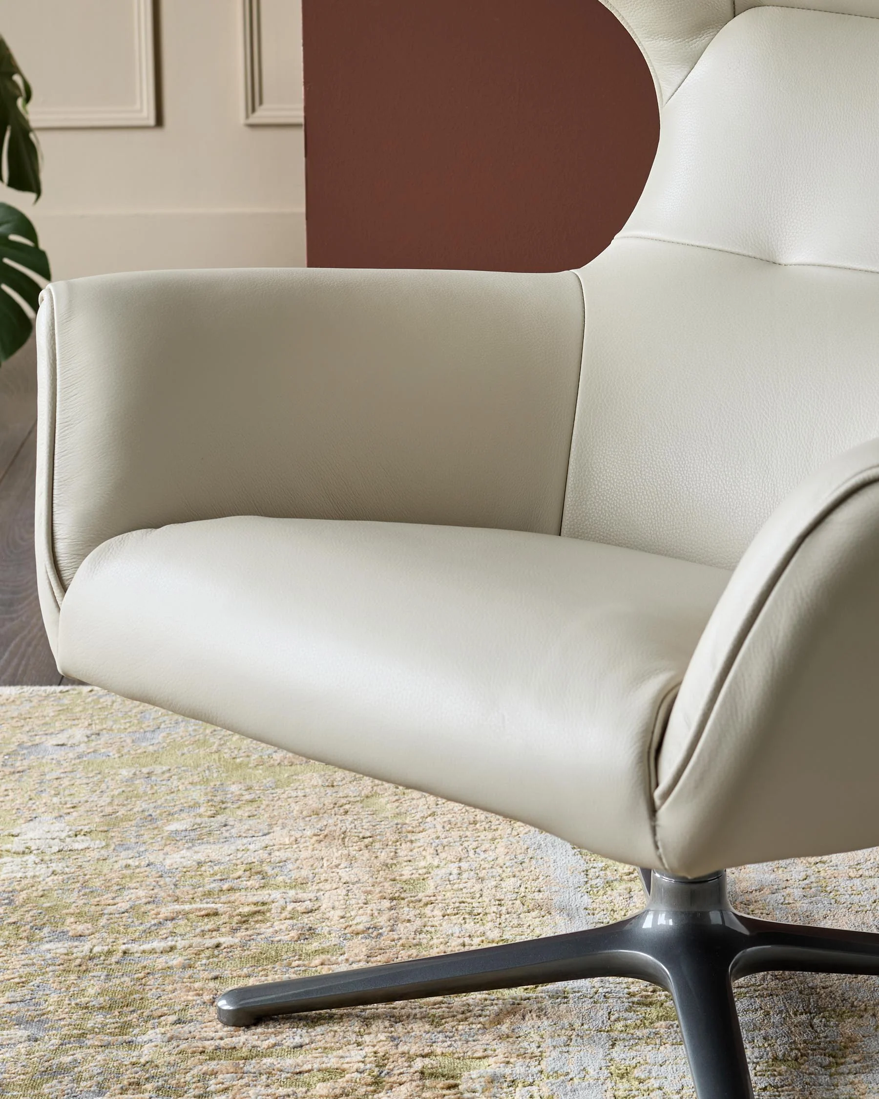 Reign natural grey leather occasional chair - Image 7