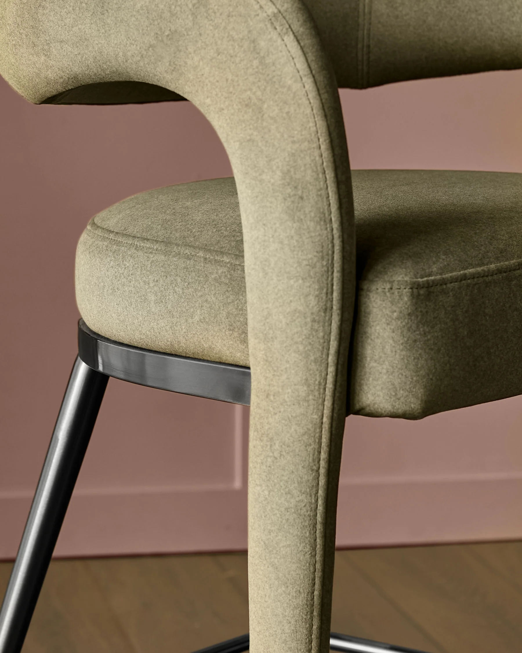 Rhett olive green fabric bar stool - Image 6