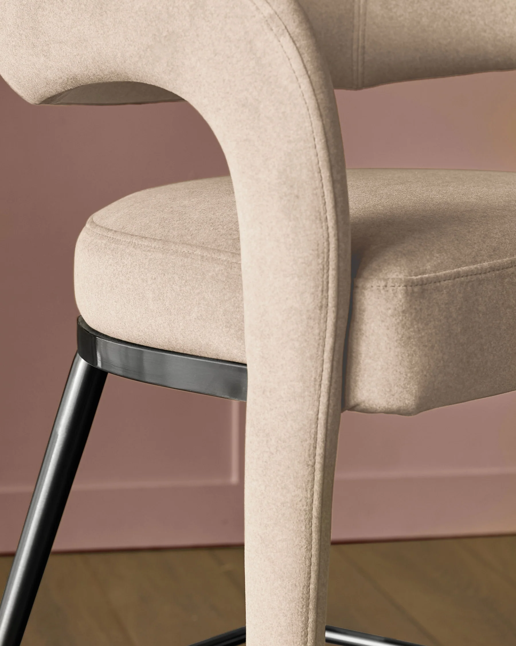 Rhett champagne velvet bar stool - Image 5