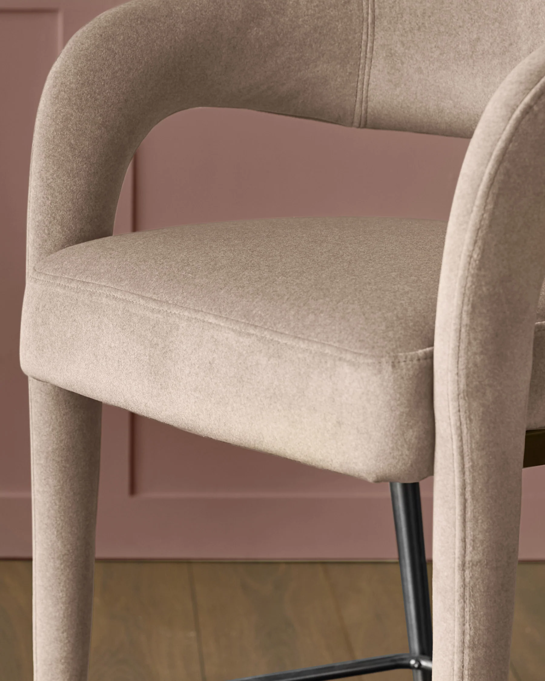 Rhett champagne velvet bar stool - Image 6