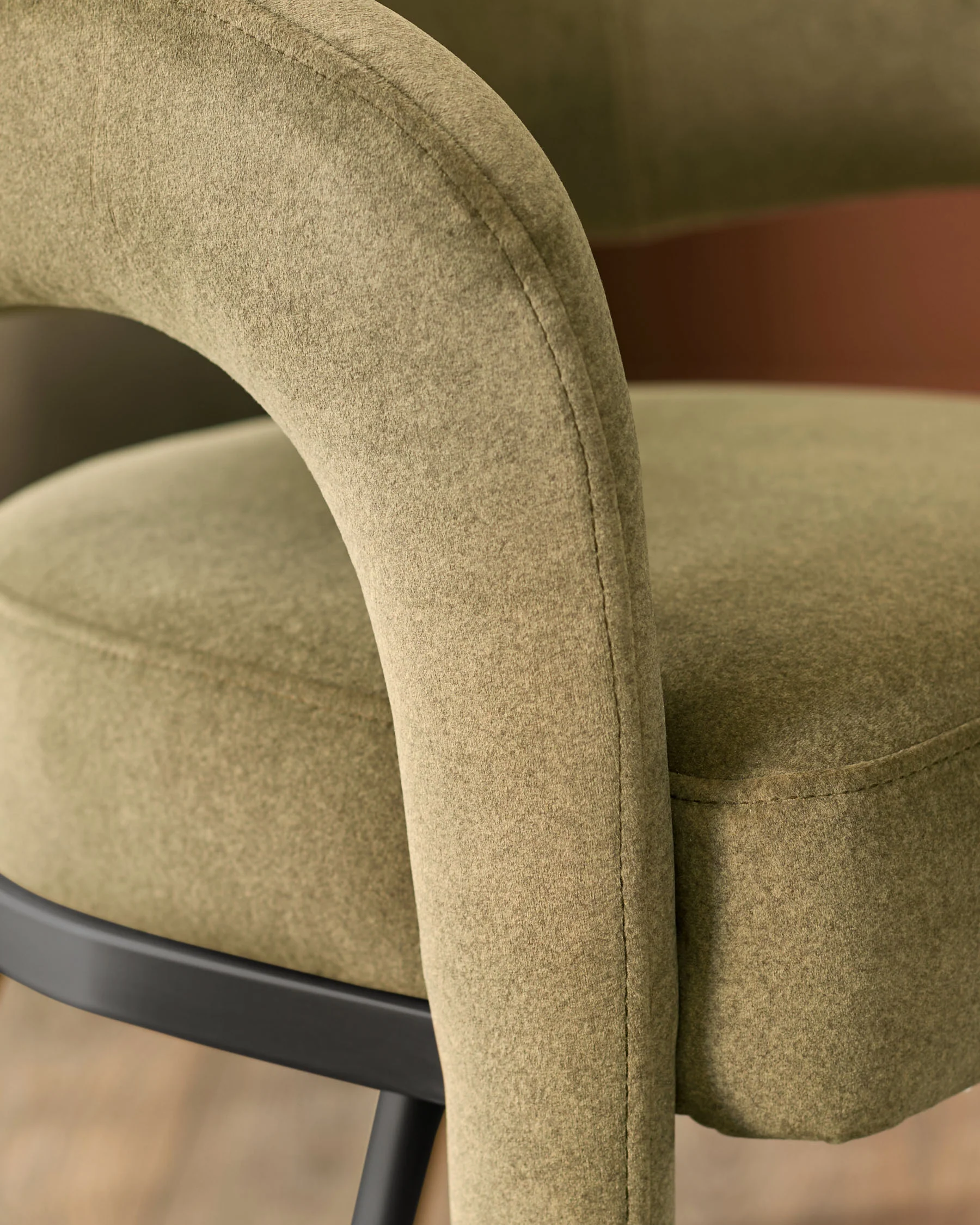 Rhett olive green fabric dining chair - Image 10