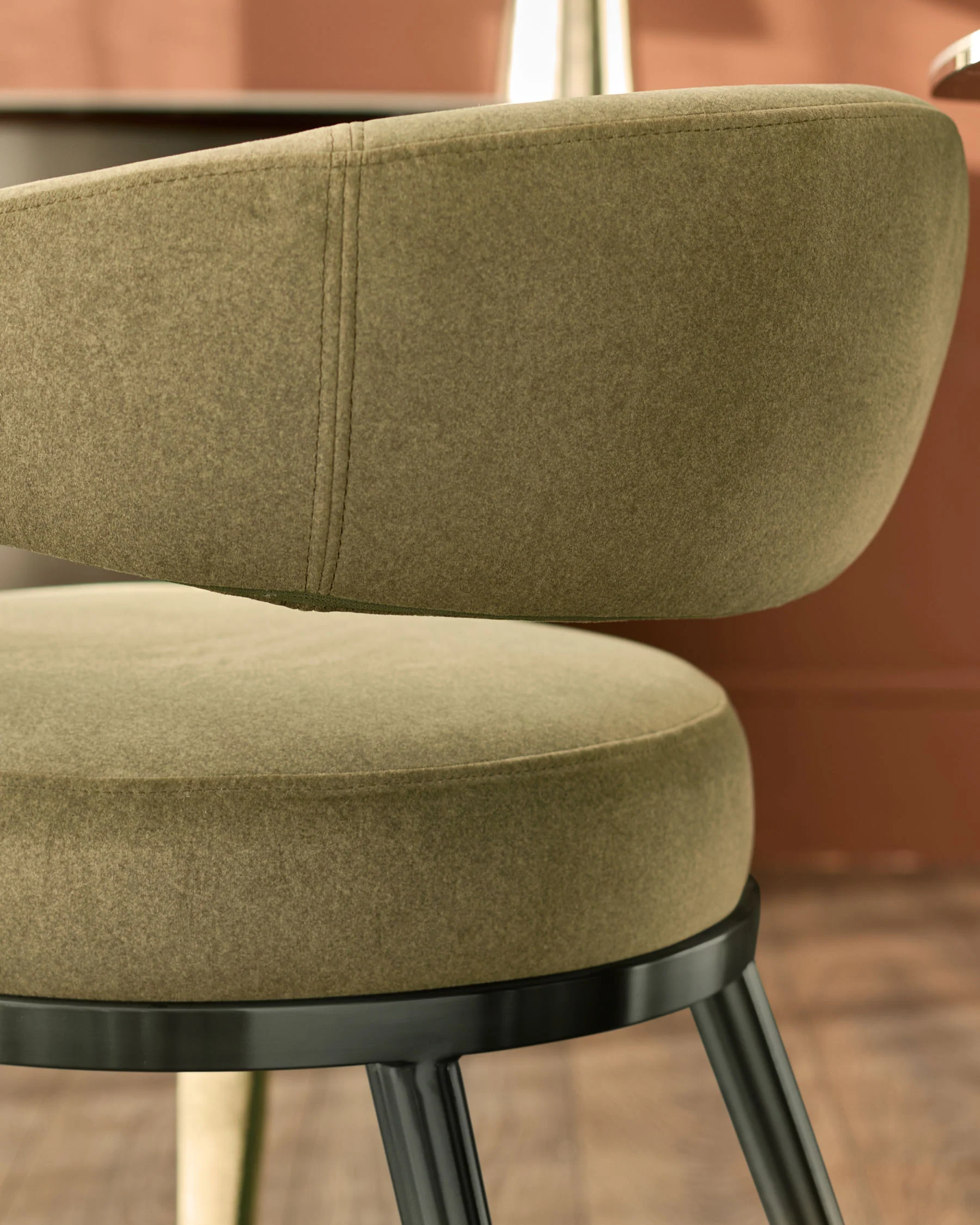 Rhett olive green fabric dining chair - Image 5