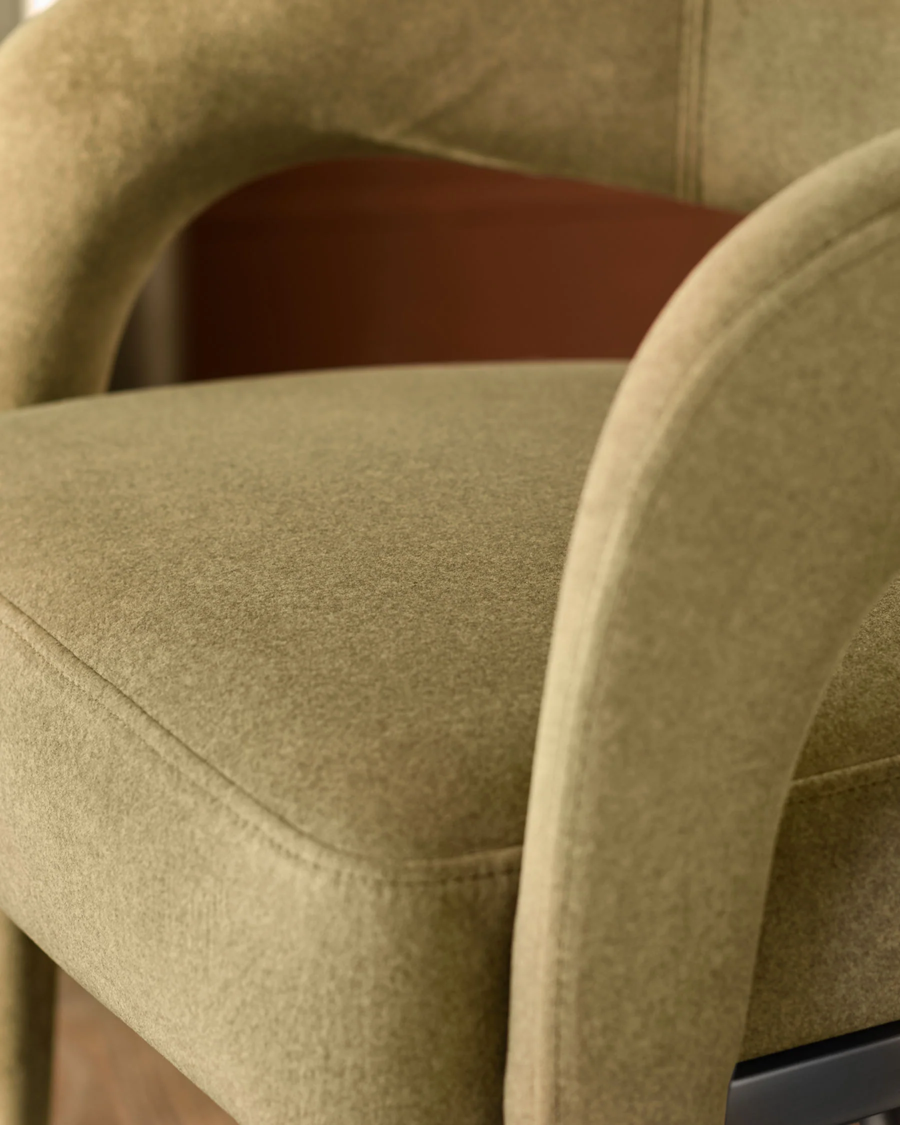 Rhett olive green fabric dining chair - Image 6