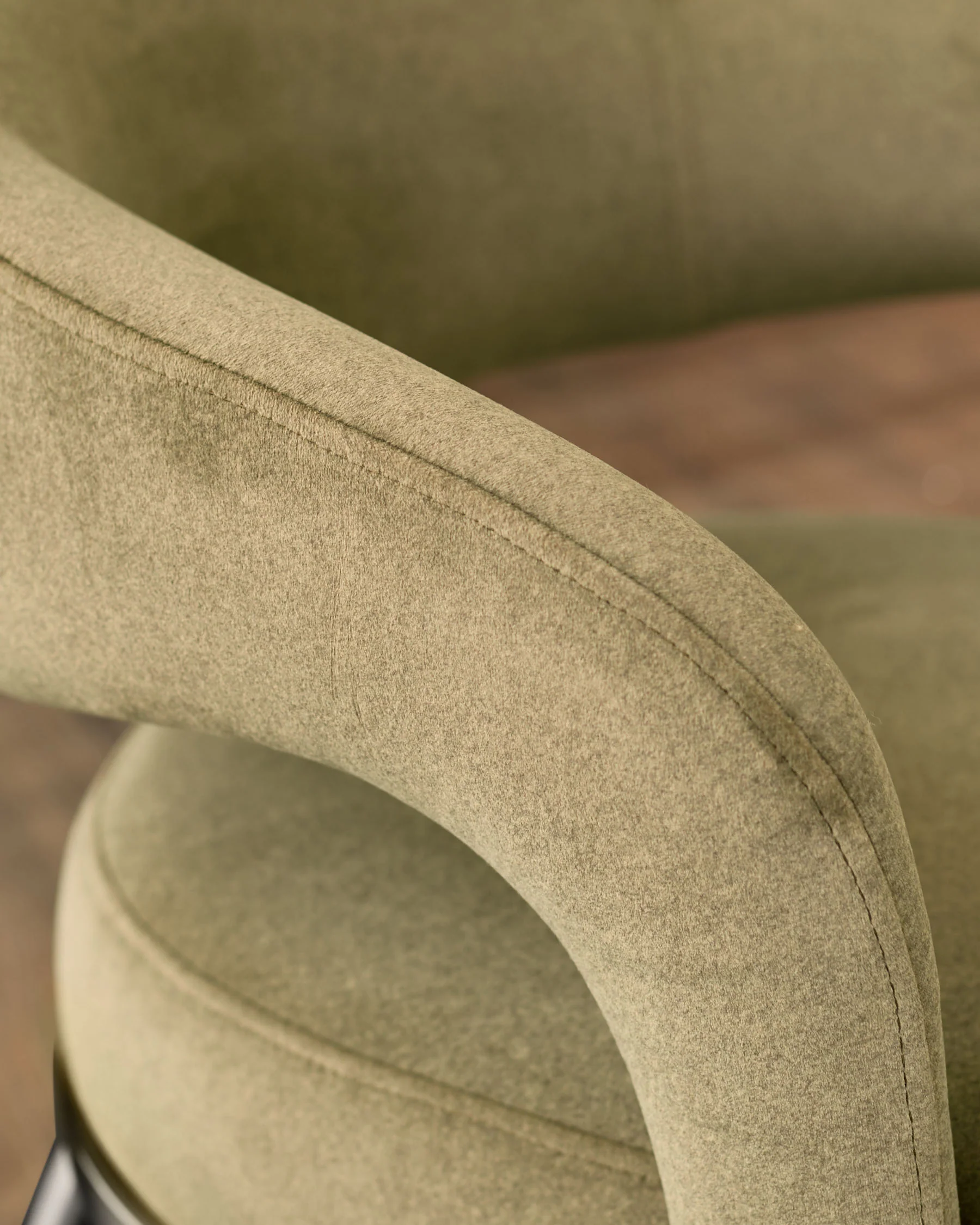 Rhett olive green fabric dining chair - Image 9