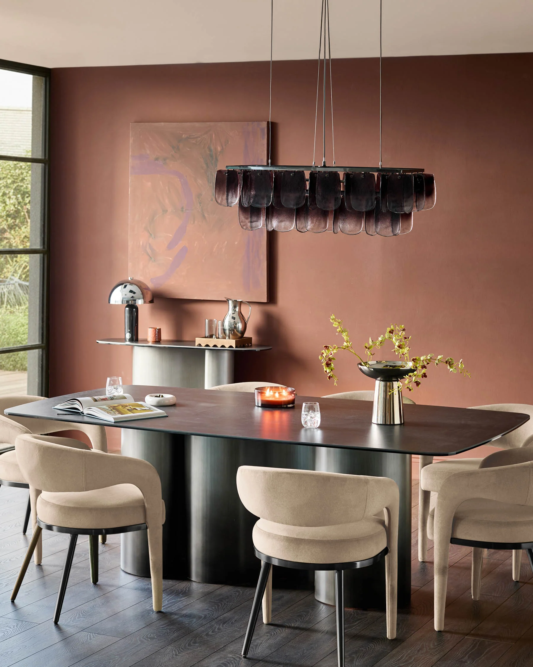 Rhett champagne velvet dining chair - Image 2