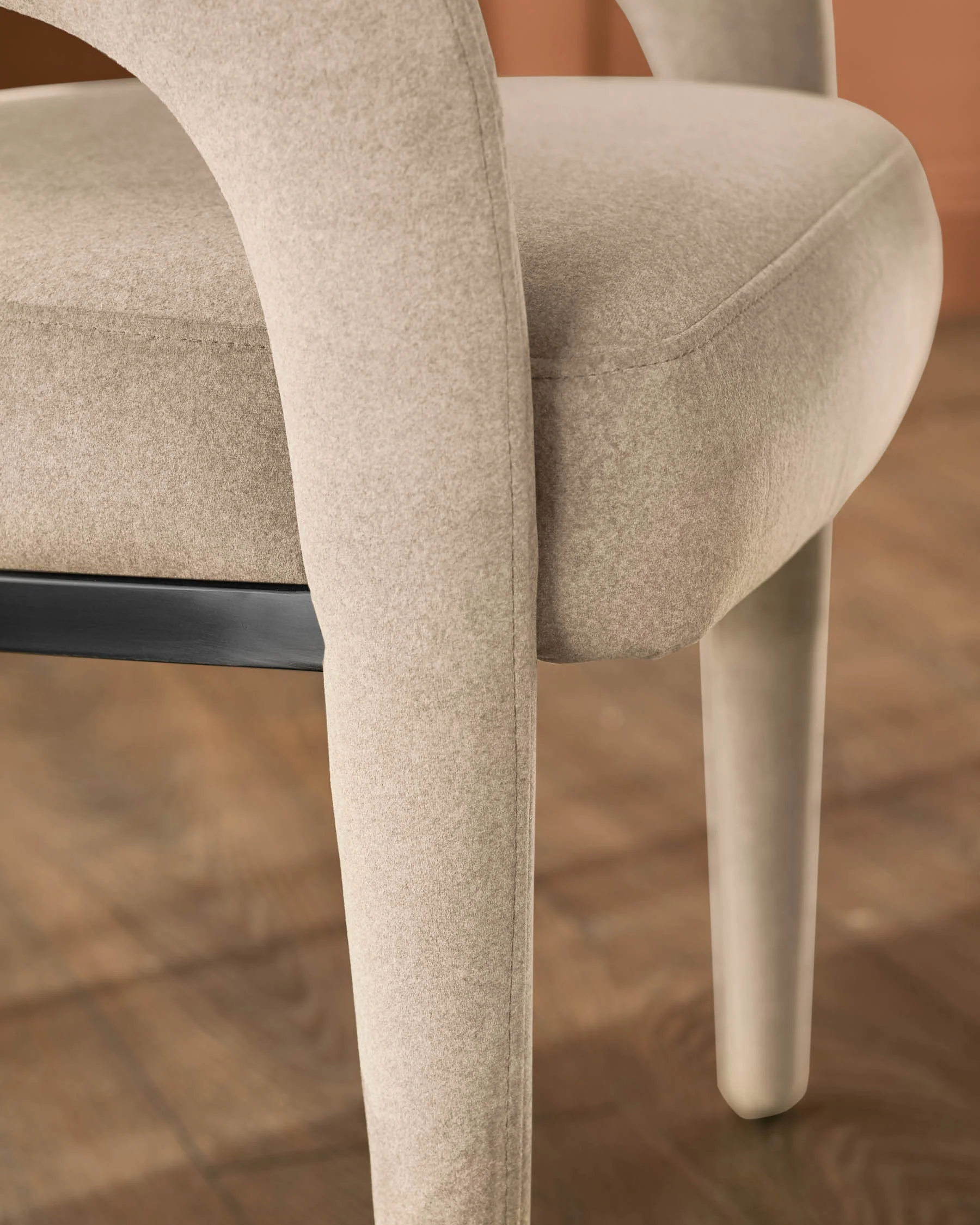 Rhett champagne velvet dining chair - Image 8